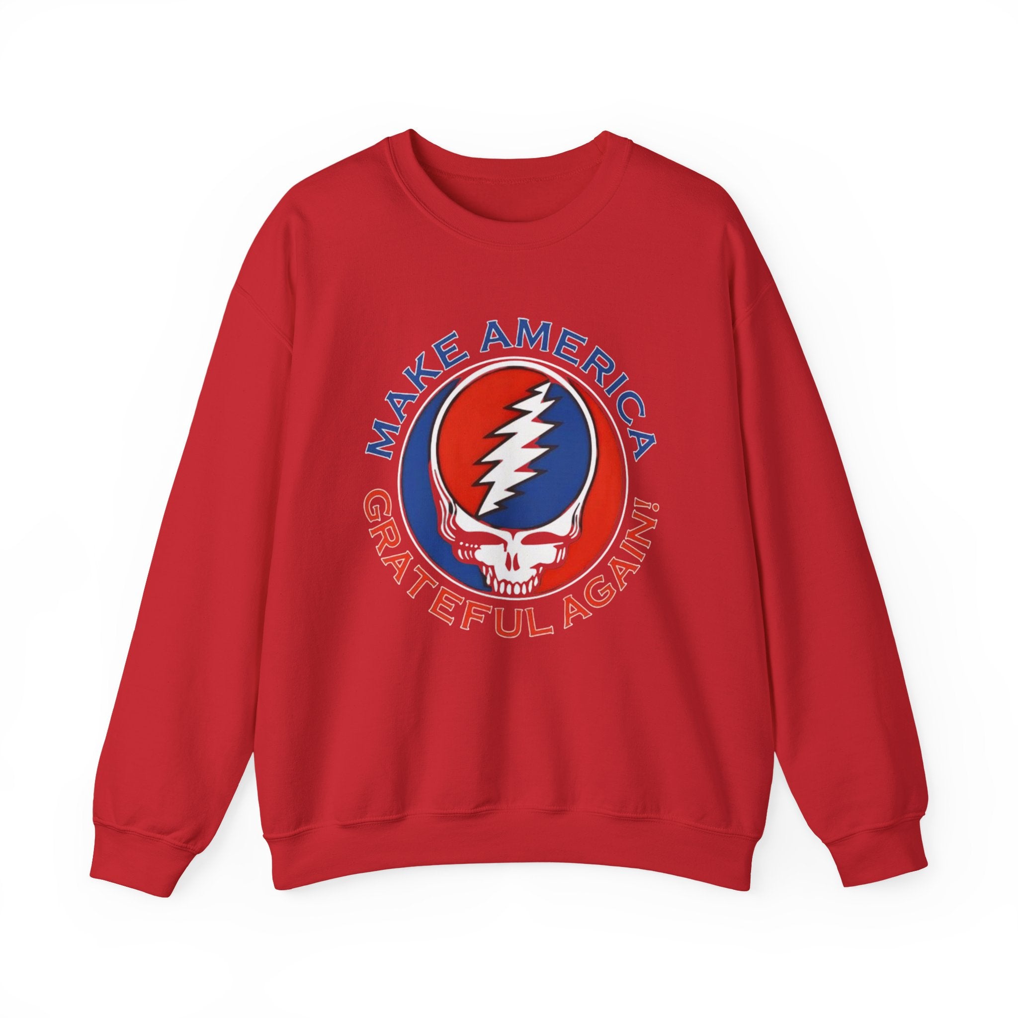 Make America Grateful Again Skull Crewneck Sweatshirt | Grateful Dead Steal Your Face Logo