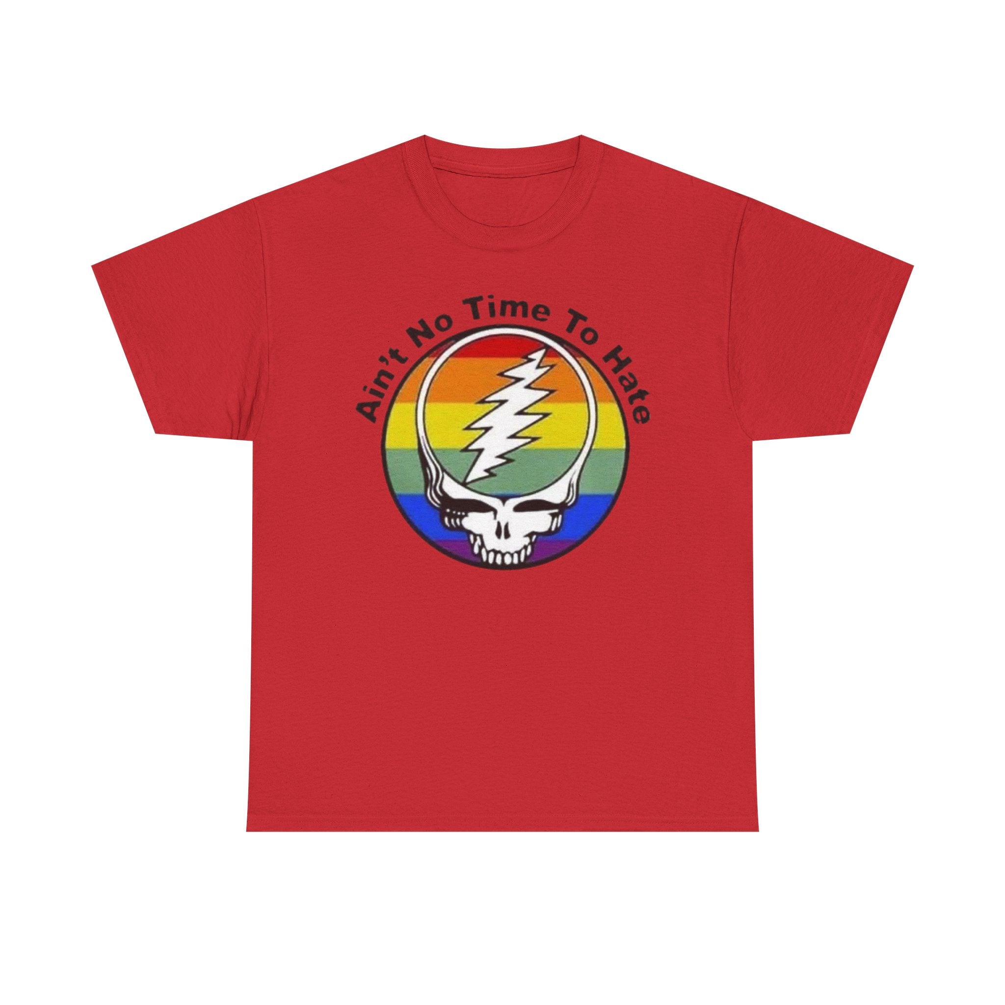 Ain't No Time To Hate Grateful Dead Skull Tee | Rainbow Pride peace love