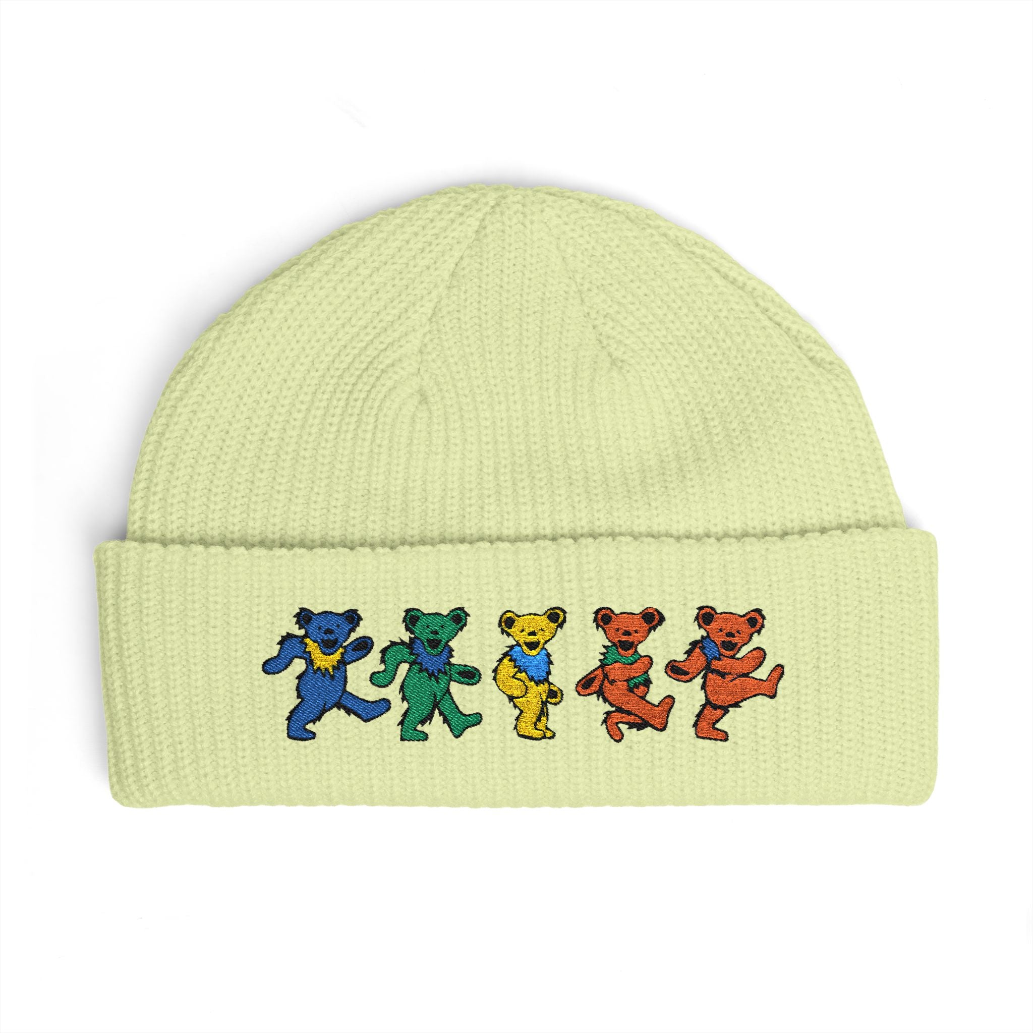 Dancing Tie Dye Bears Cuff Beanie | Embroidered Grateful Dead Style