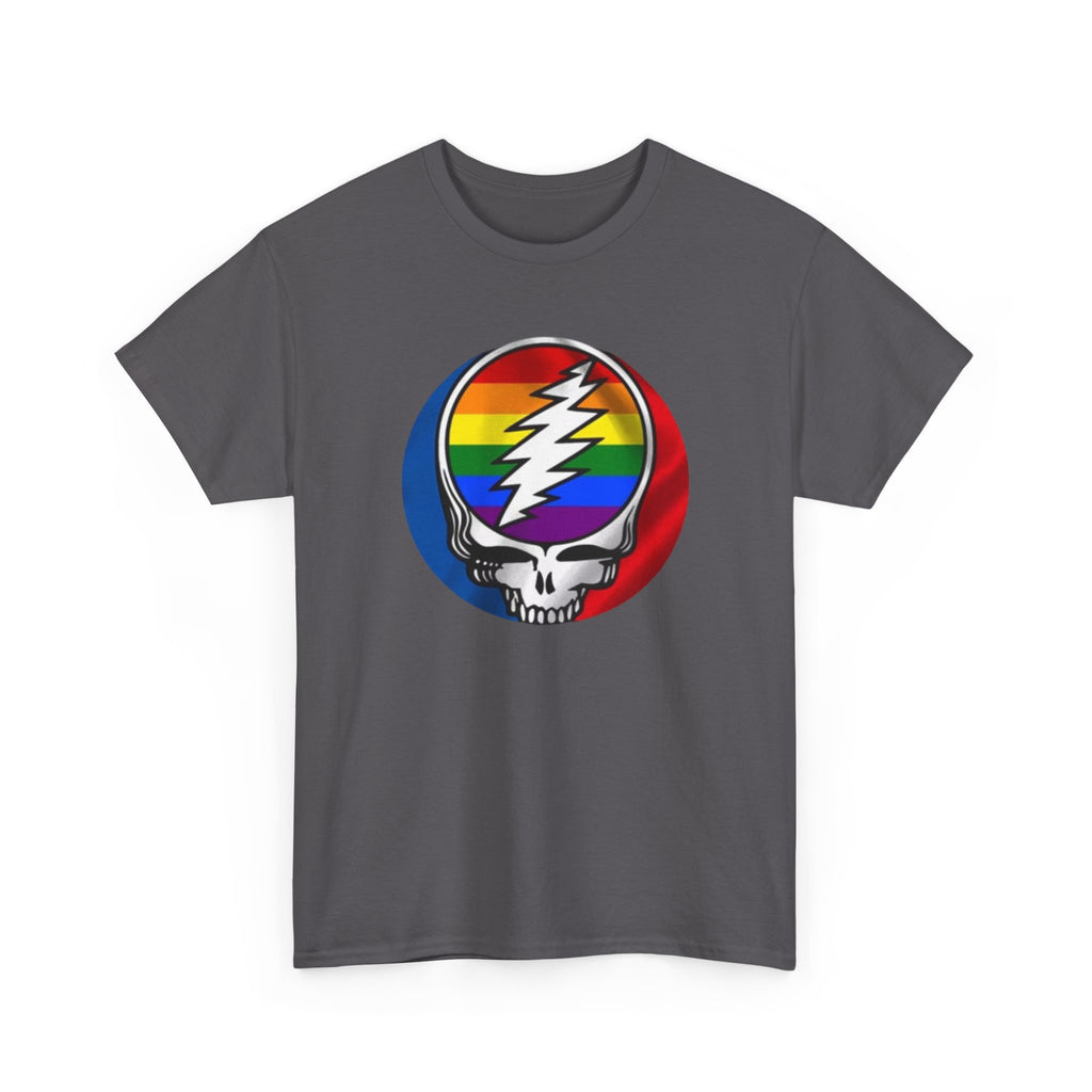 Rainbow Steal Your Face Skull T-Shirt | Grateful Dead Skull Tee