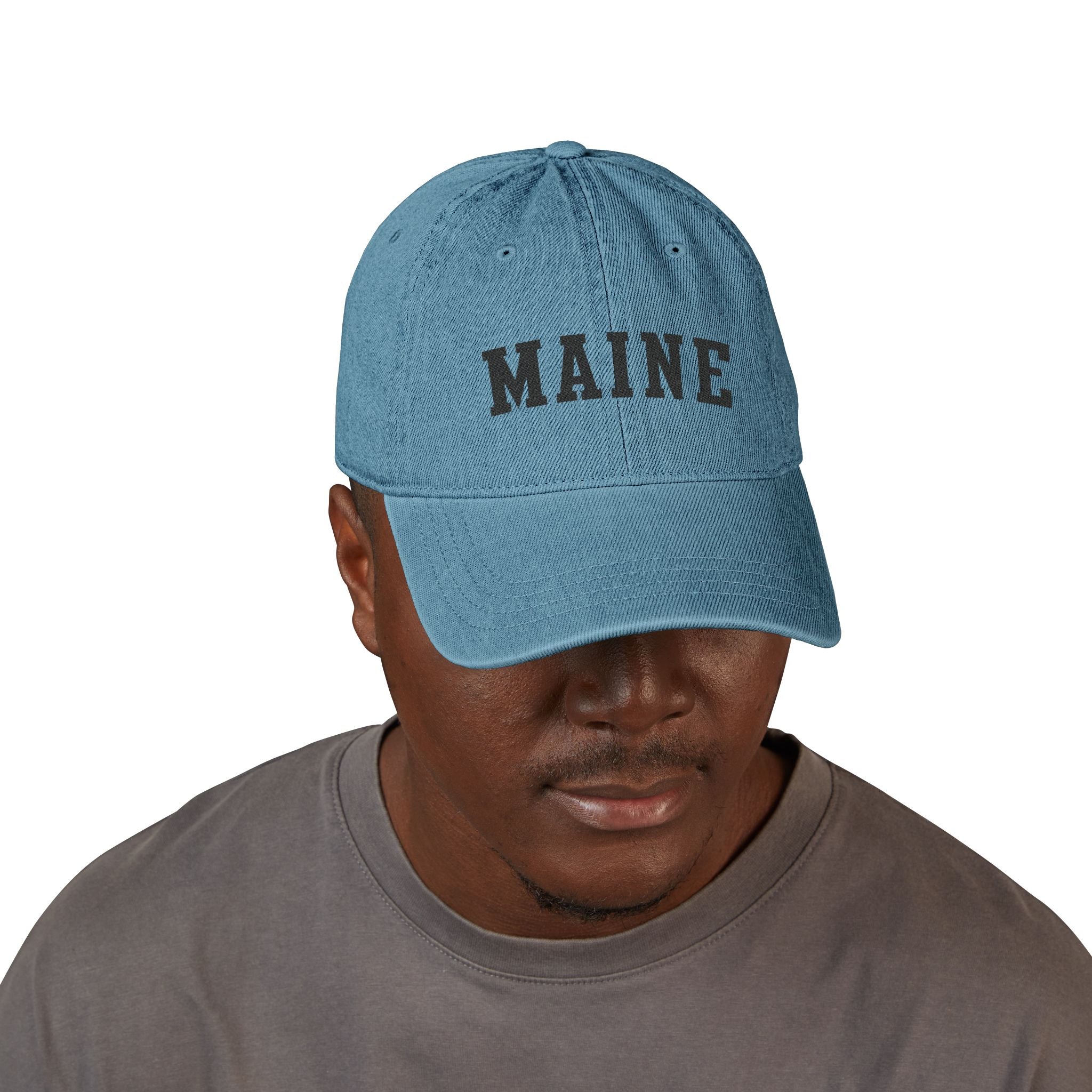 Maine Embroidered Denim Hat | State Lettering Cap