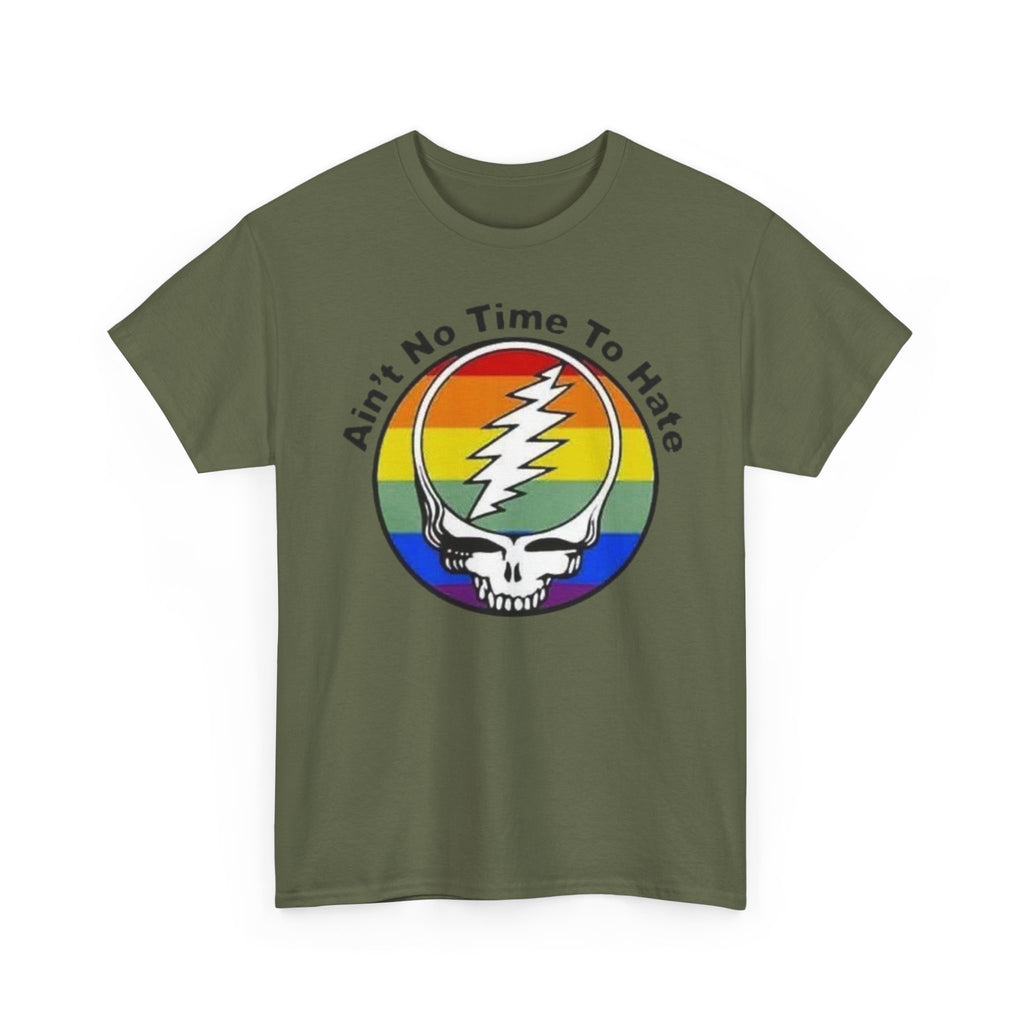Ain't No Time To Hate Grateful Dead Skull Tee | Rainbow Pride peace love