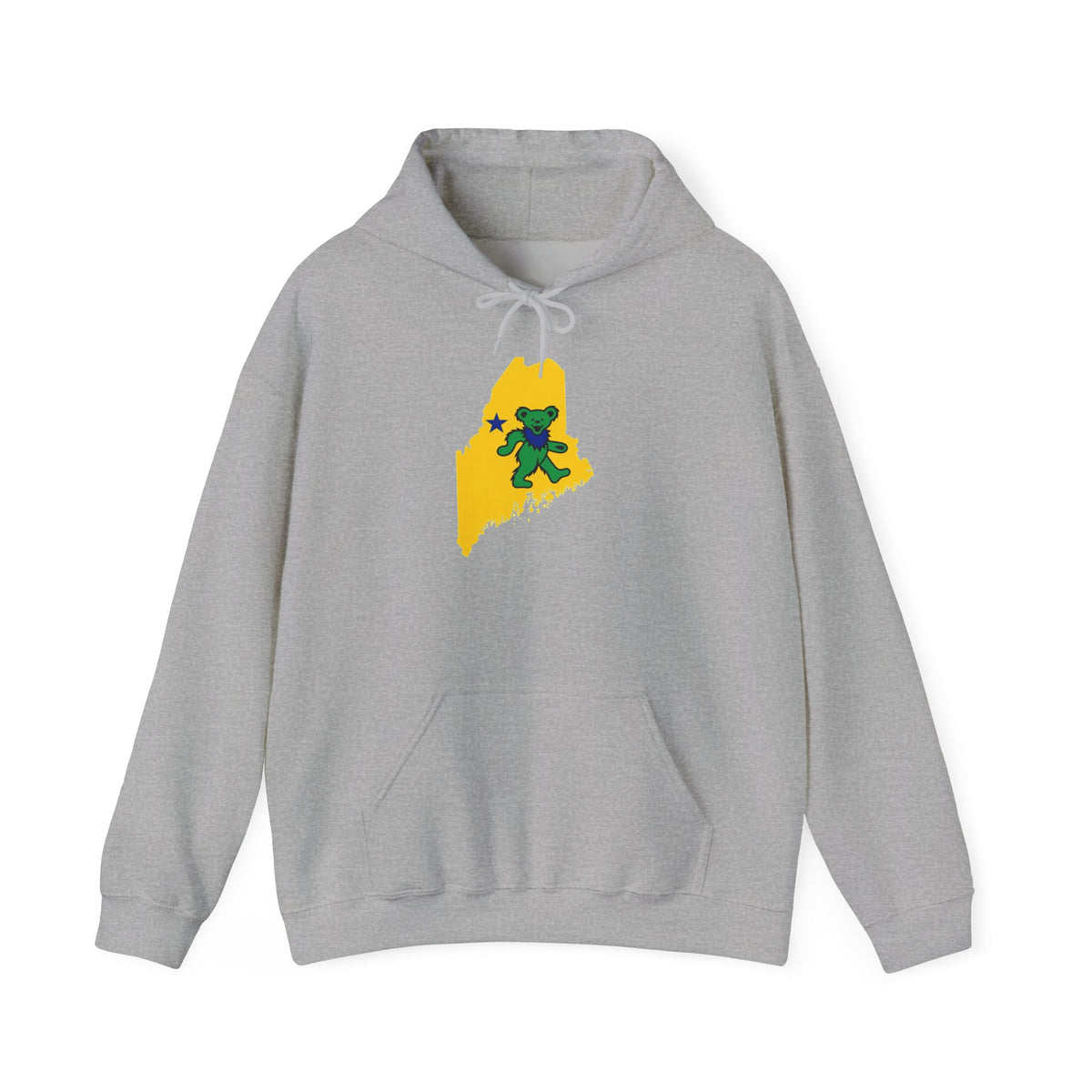 Maine Grateful Dead Bear Hoodie – Maine Outline with Dancing Bear Design