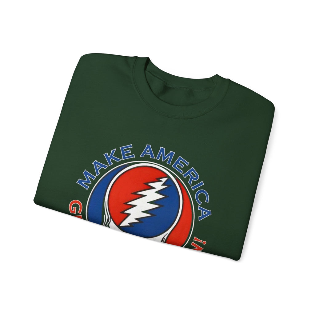 Make America Grateful Again Skull Crewneck Sweatshirt | Grateful Dead Steal Your Face Logo