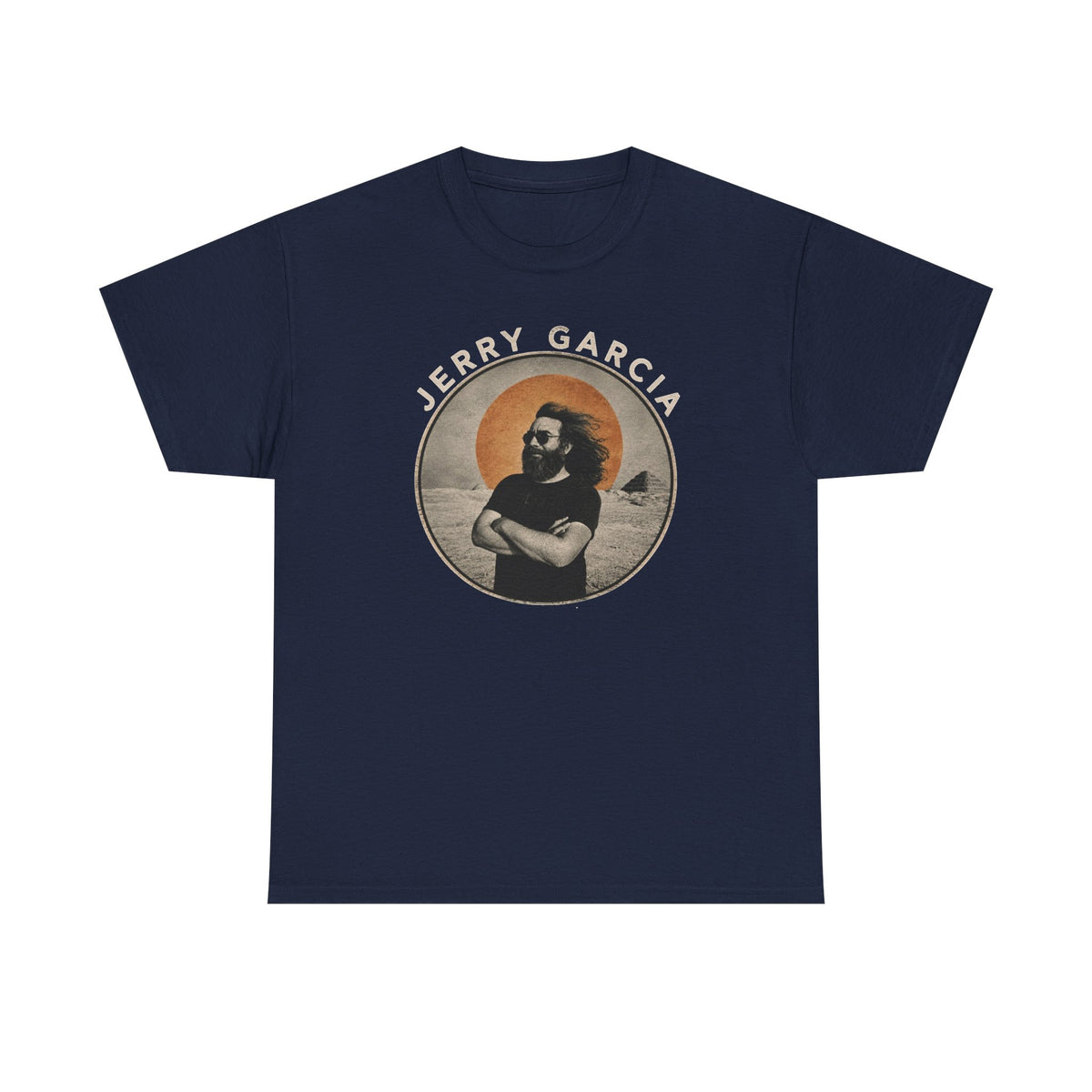 Jerry Garcia Portrait Tee | Retro Sun Circle Band Shirt