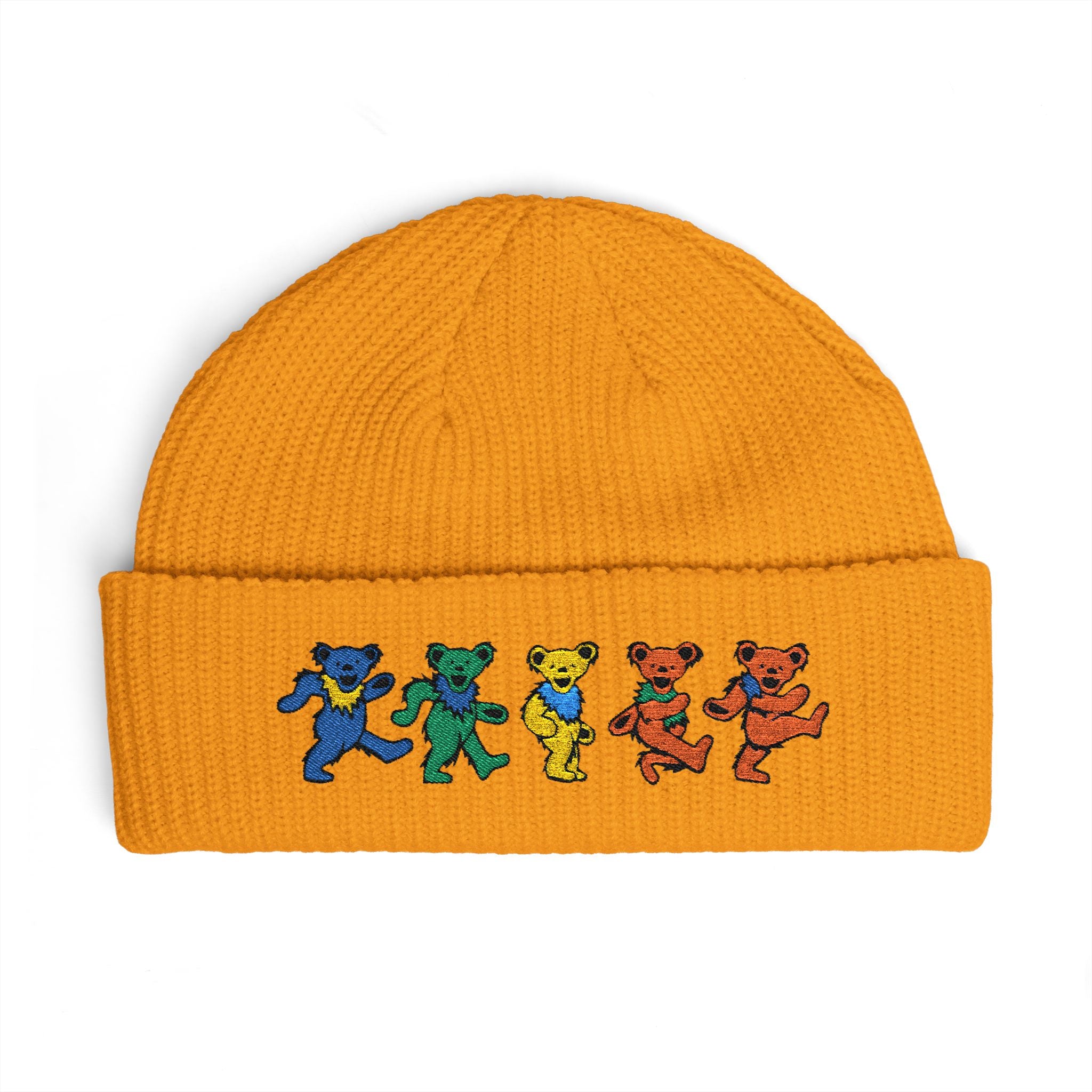 Dancing Tie Dye Bears Cuff Beanie | Embroidered Grateful Dead Style