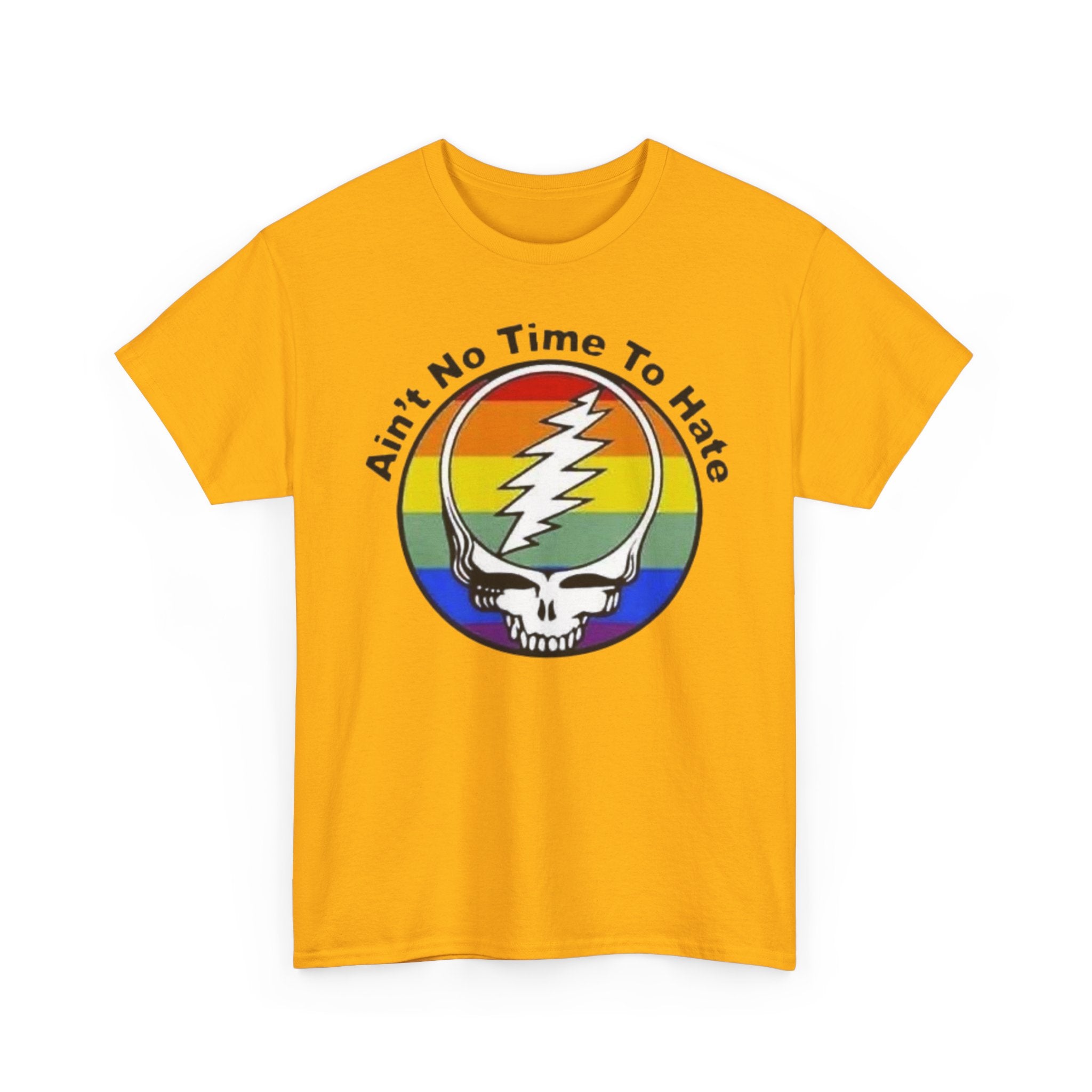 Ain't No Time To Hate Grateful Dead Skull Tee | Rainbow Pride peace love