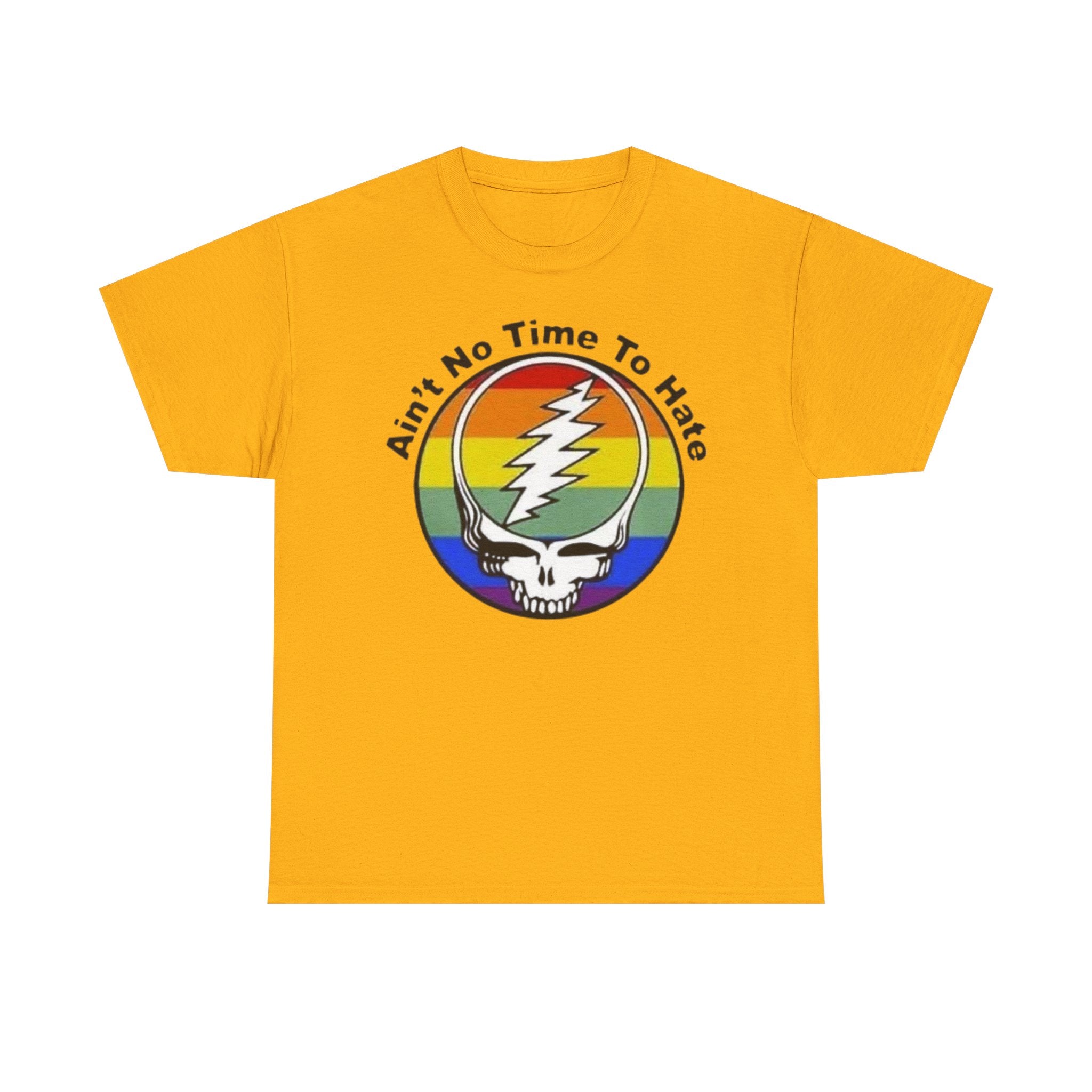 Ain't No Time To Hate Grateful Dead Skull Tee | Rainbow Pride peace love