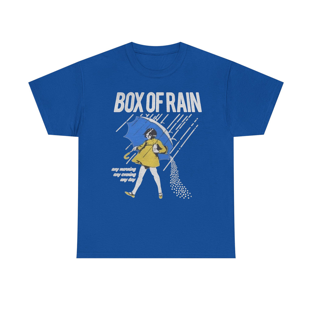 Box of Rain Grateful Dead Tee | Girl with Umbrella, Rainy Day Retro Design