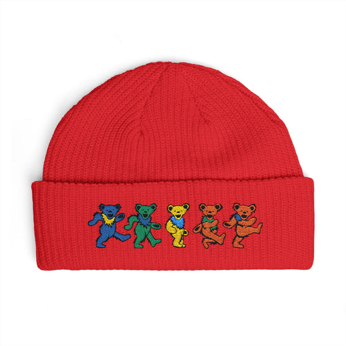 Dancing Tie Dye Bears Cuff Beanie | Embroidered Grateful Dead Style