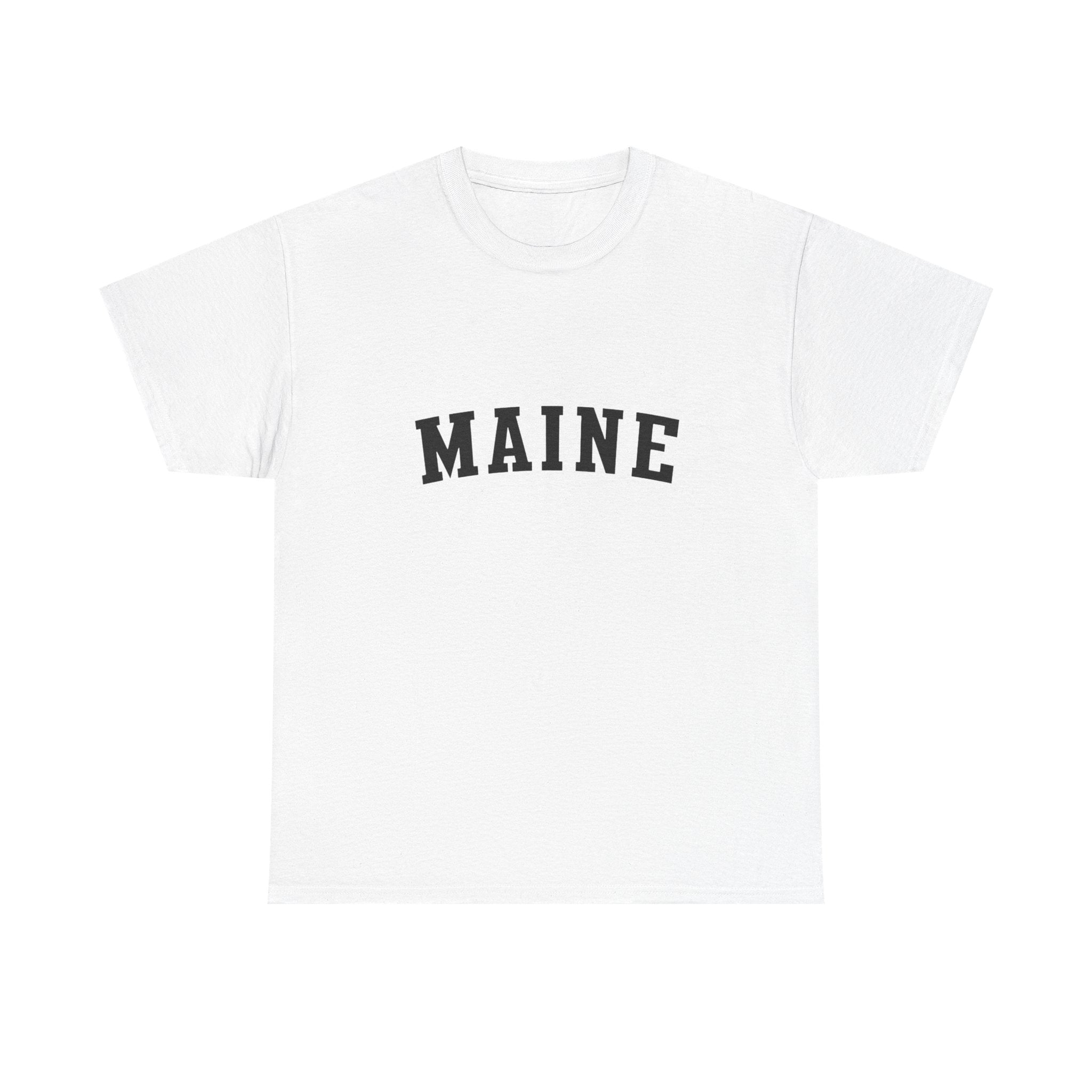 Maine arched text Tee | State pride minimalist graphic T-shirt