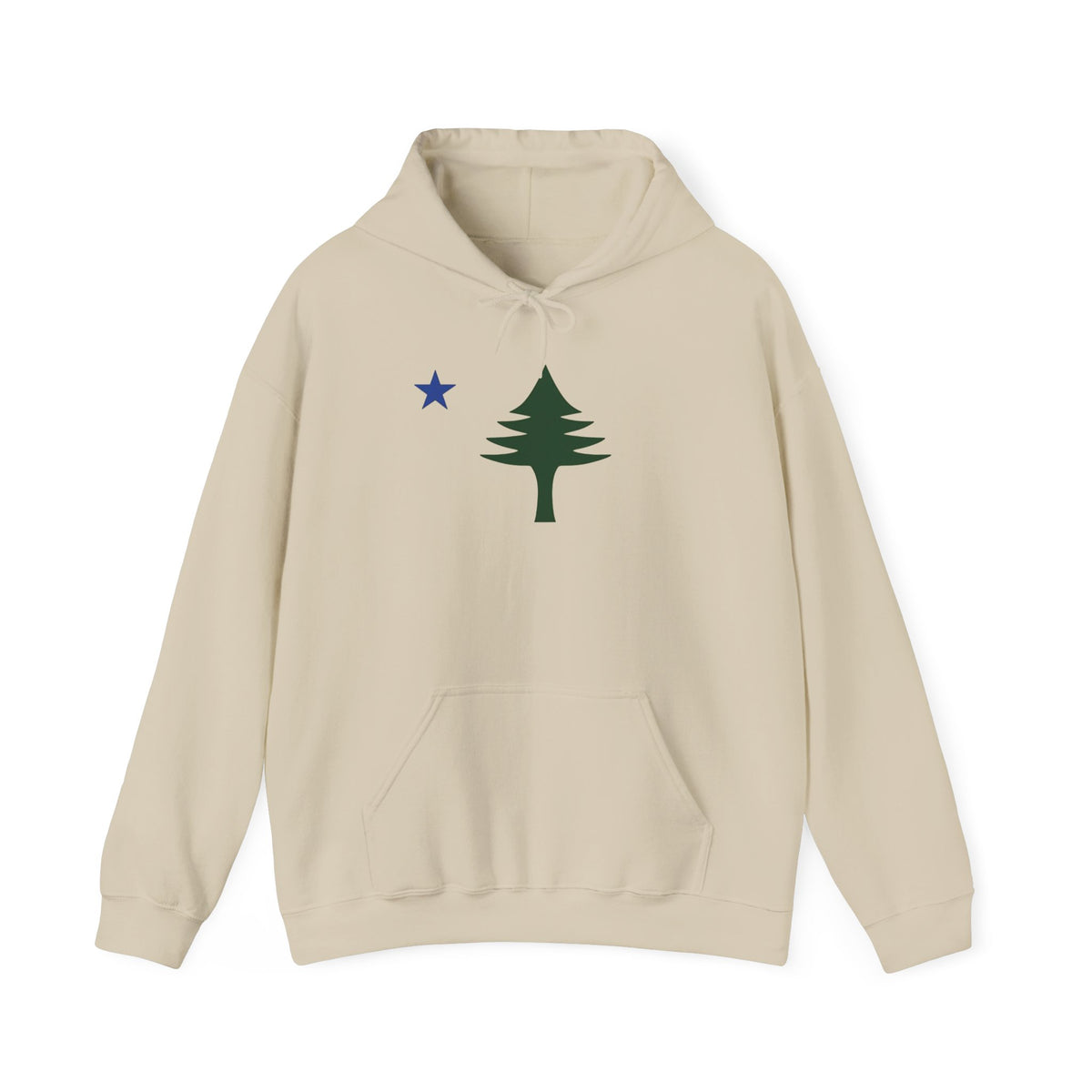Maine State Flag Pine Tree Hoodie | Minimalist Evergreen Silhouette