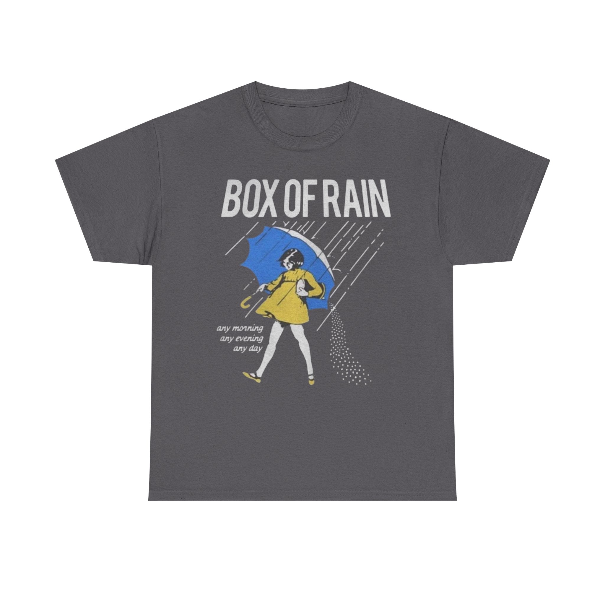 Box of Rain Grateful Dead Tee | Girl with Umbrella, Rainy Day Retro Design