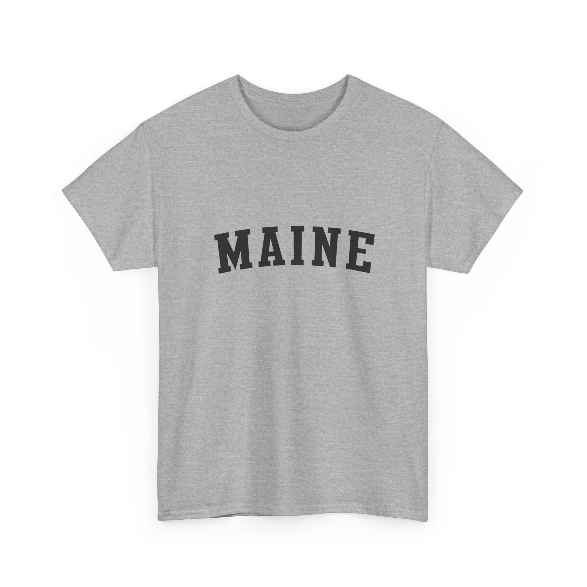 Maine arched text Tee | State pride minimalist graphic T-shirt