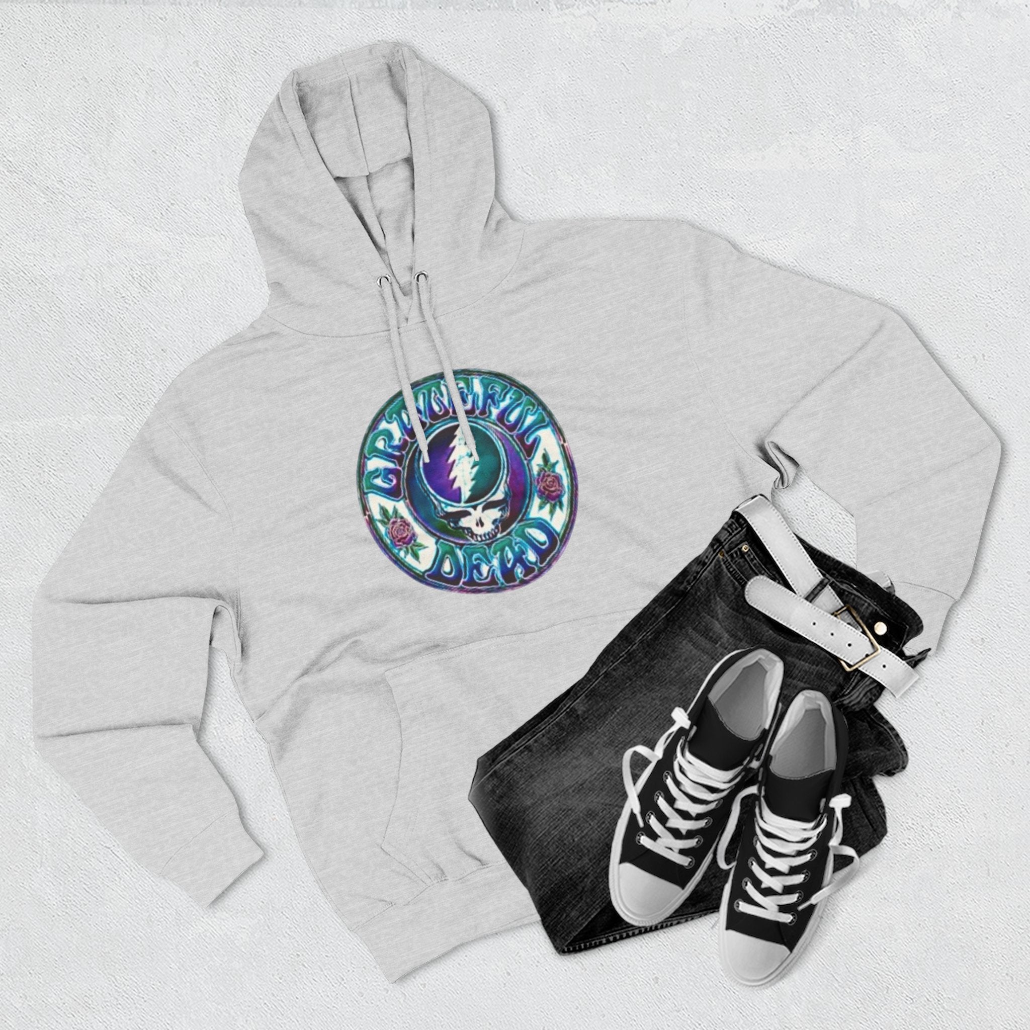 Grateful Dead Steal Your Face skull hoodie | Three-Panel Fleece Hoodie