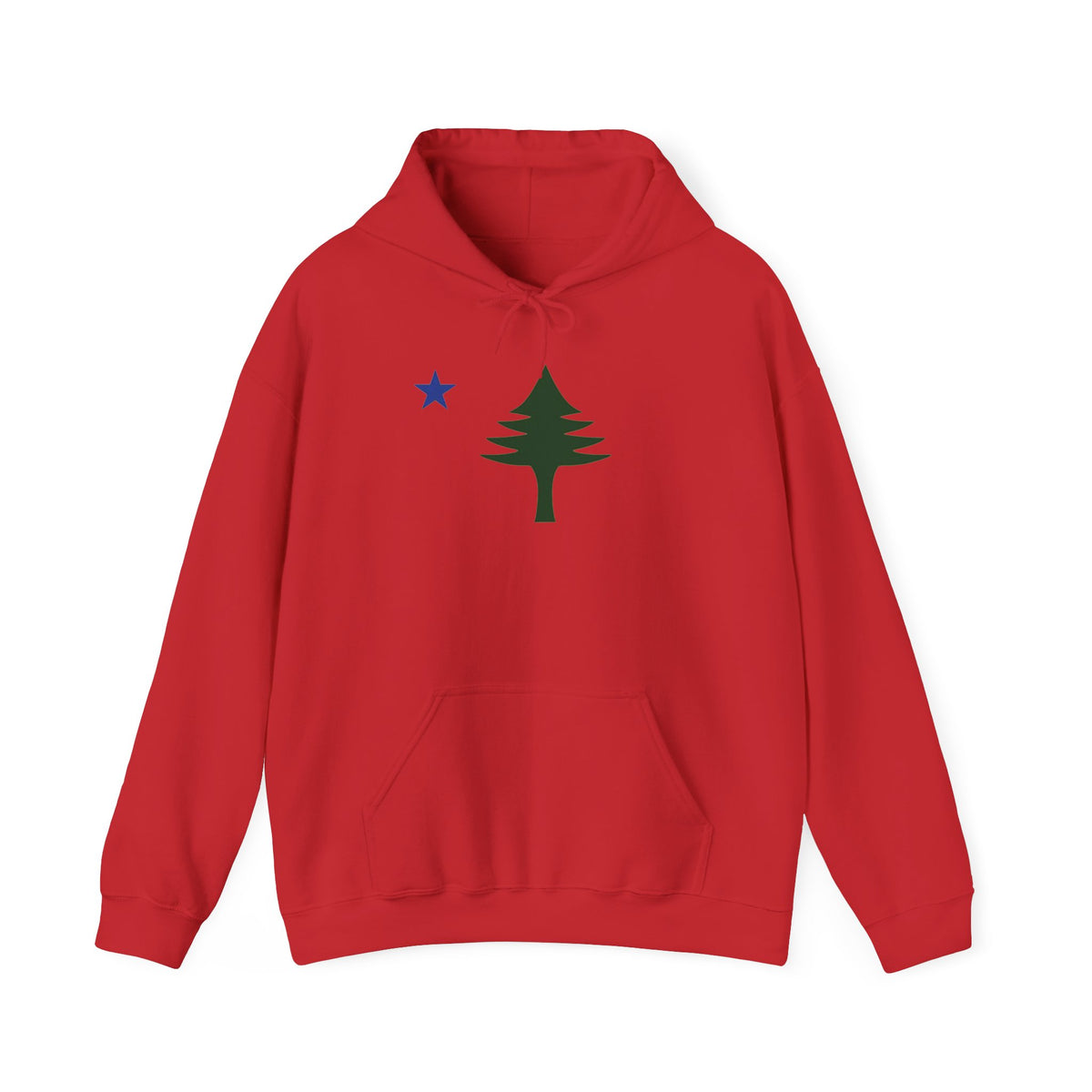 Maine State Flag Pine Tree Hoodie | Minimalist Evergreen Silhouette