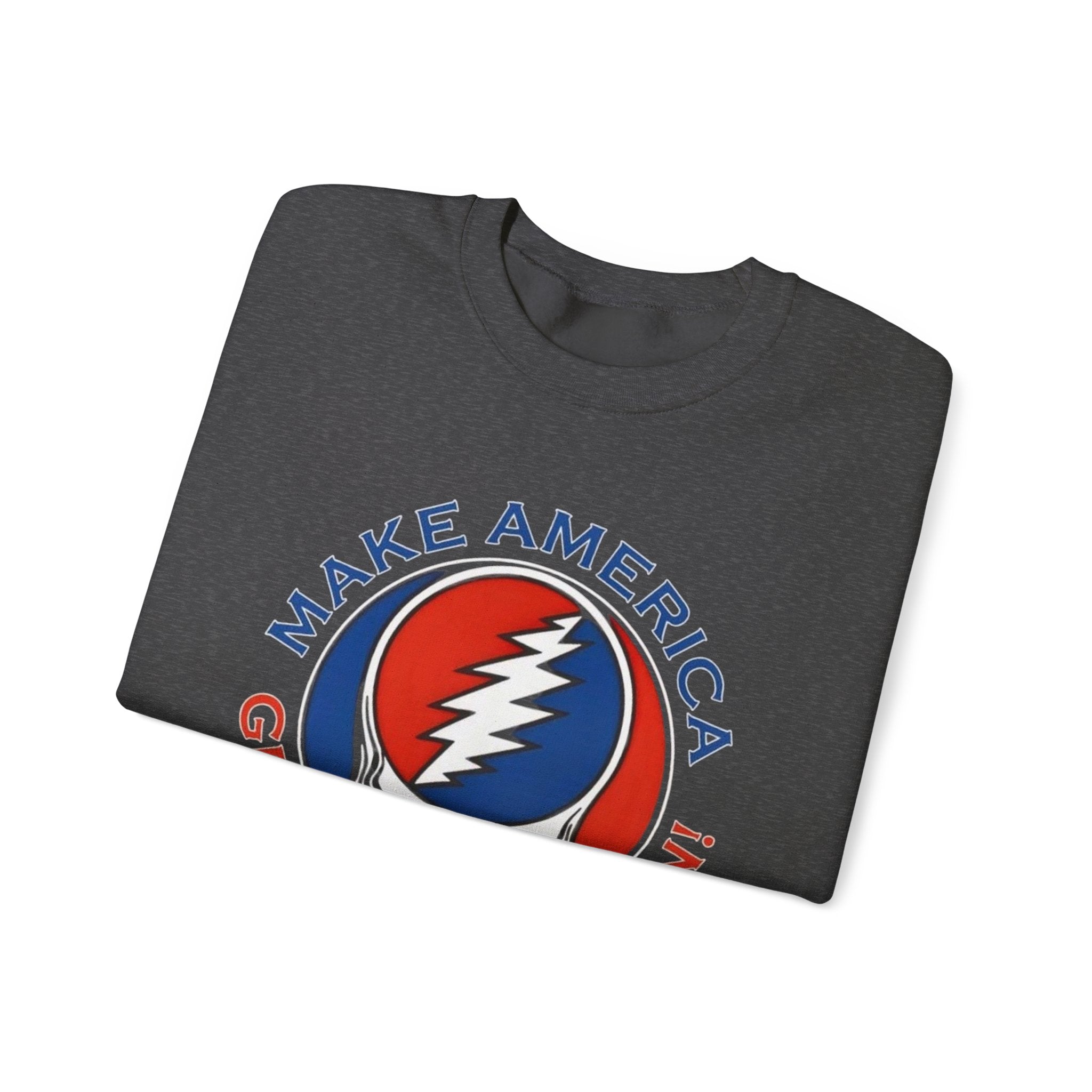 Make America Grateful Again Skull Crewneck Sweatshirt | Grateful Dead Steal Your Face Logo