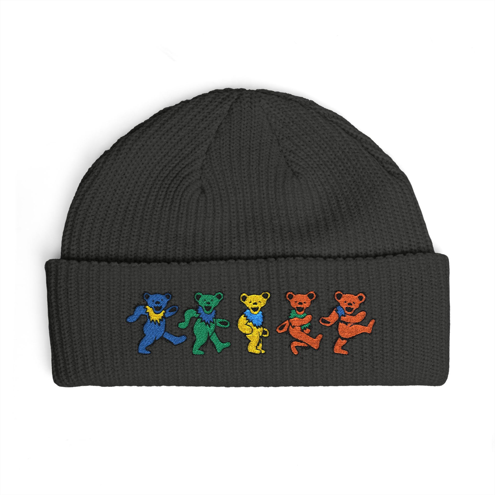 Dancing Tie Dye Bears Cuff Beanie | Embroidered Grateful Dead Style