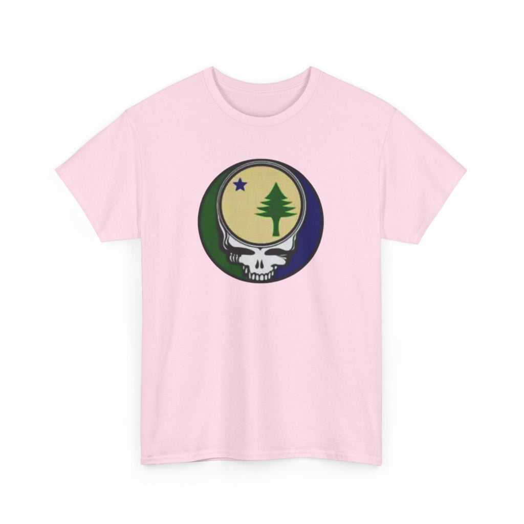 Maine Flag Stealie Grateful Dead Style T-Shirt | Nature Skull Tee