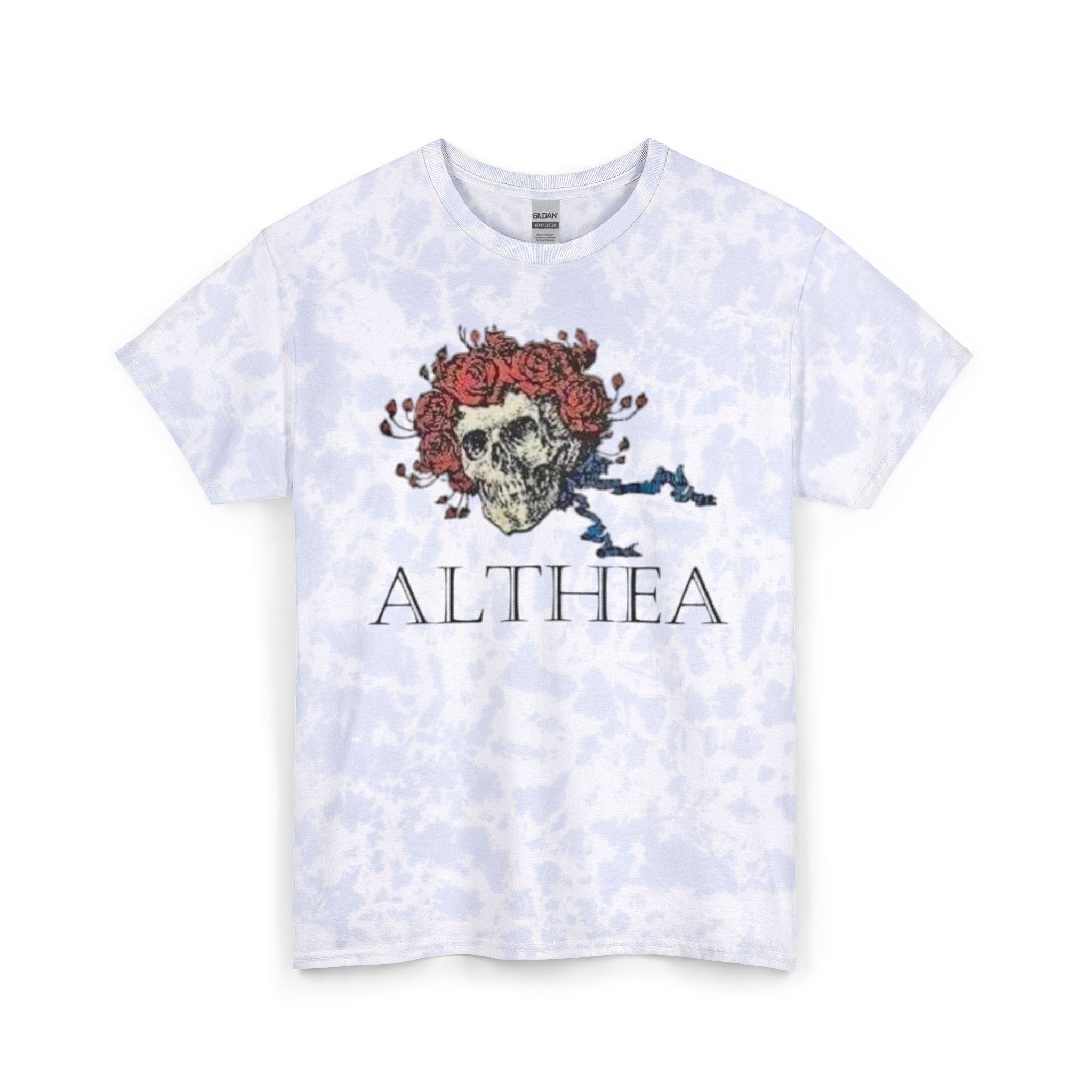 Althea Skull with Rose Crown Tee | Tie Dye Cotton Grateful Dead Shirt
