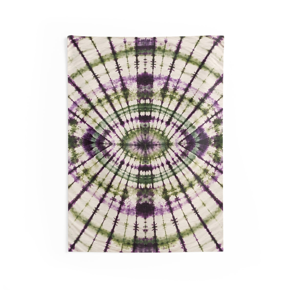 Tie-Dye Mandala Wall Tapestry — Purple & Olive Boho Décor