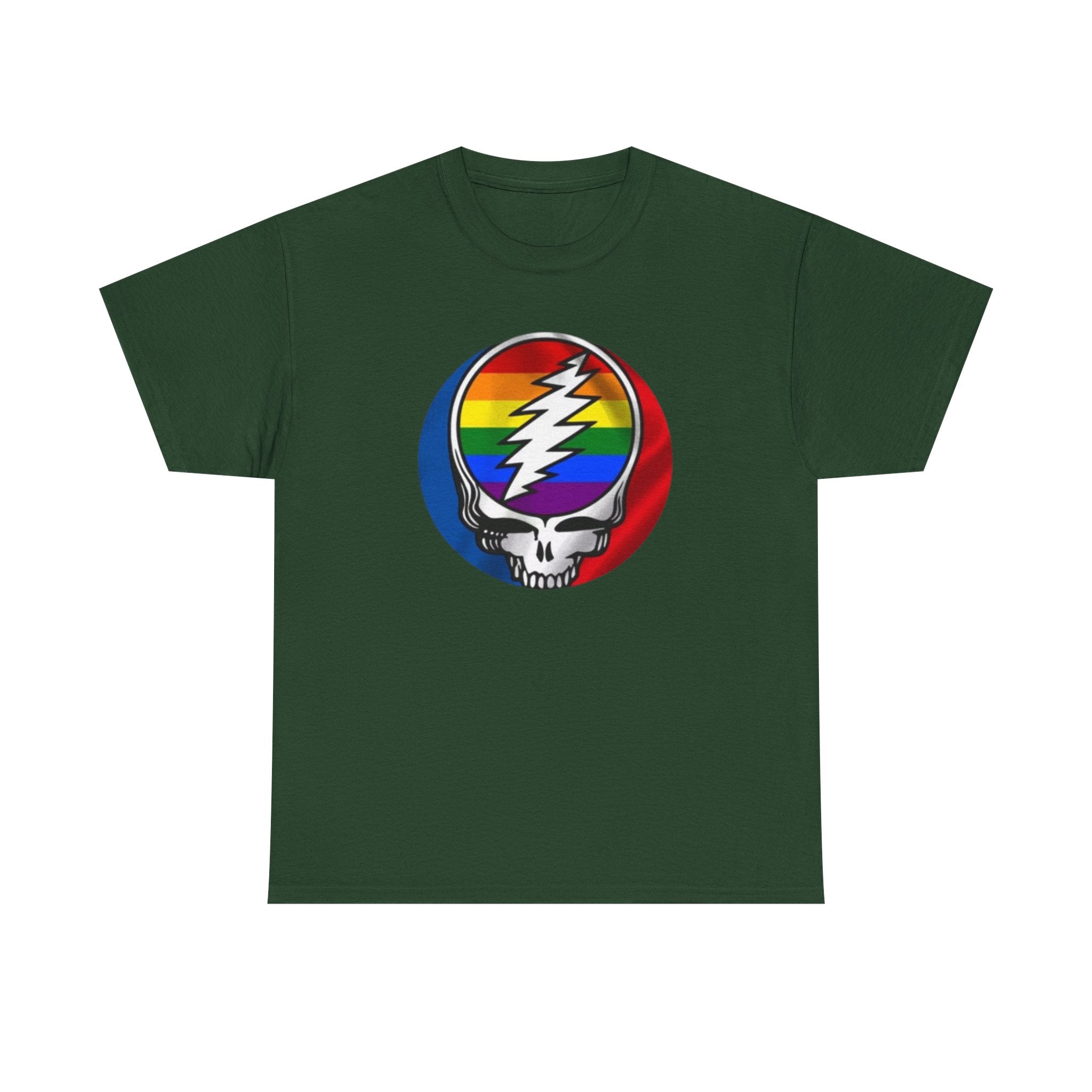 Rainbow Steal Your Face Skull T-Shirt | Grateful Dead Skull Tee