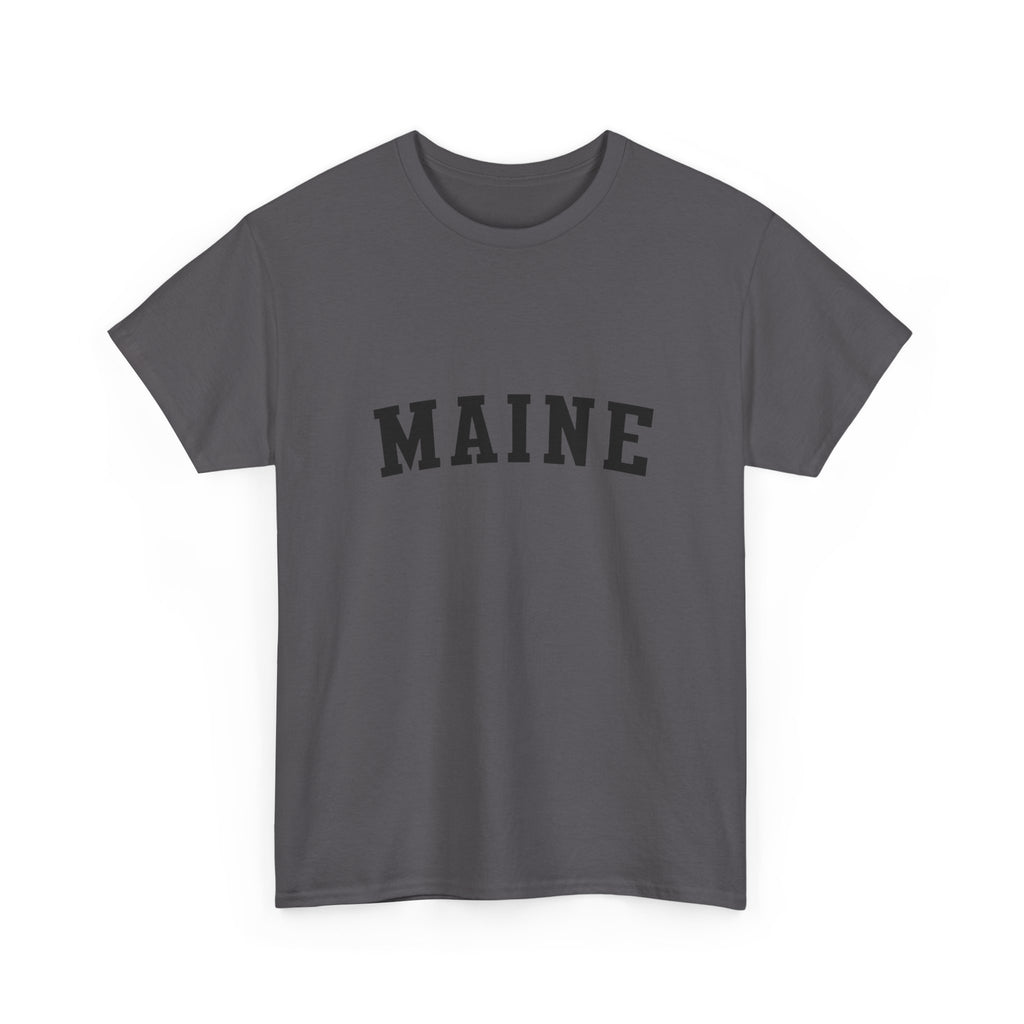 Maine arched text Tee | State pride minimalist graphic T-shirt