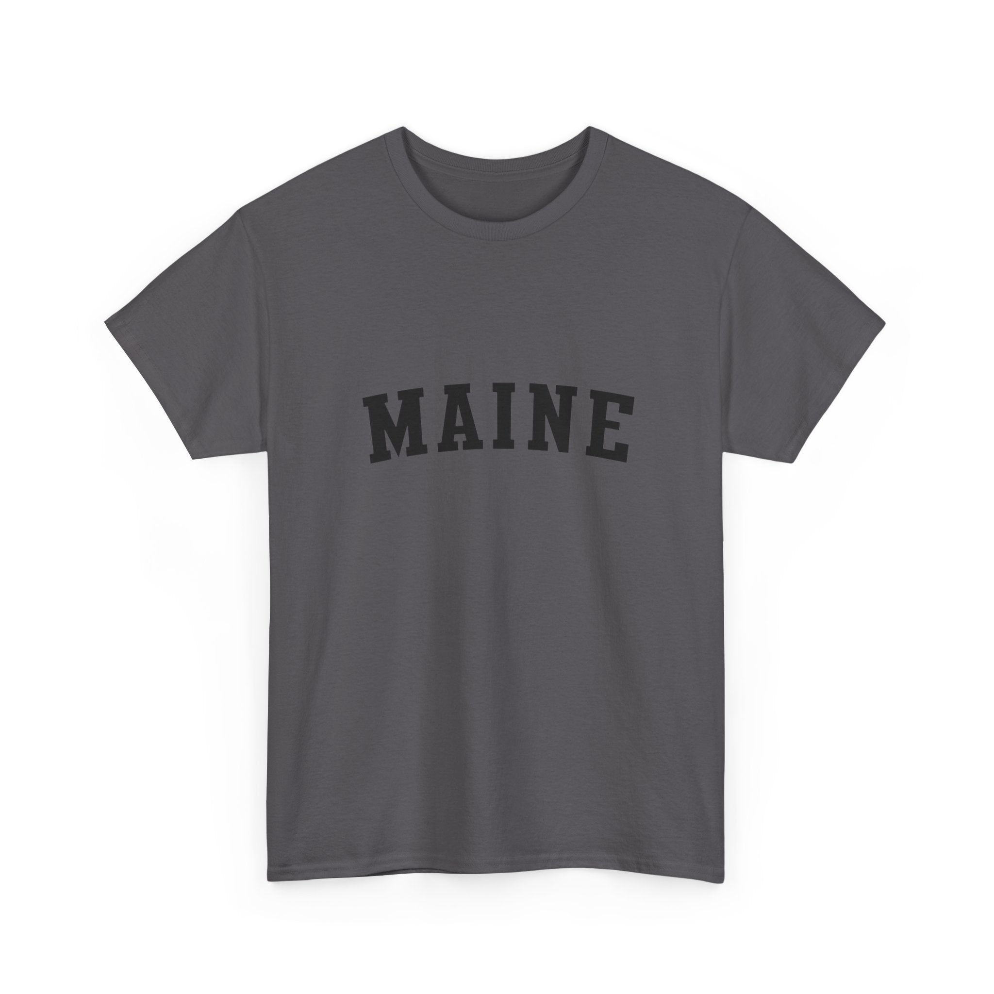 Maine arched text Tee | State pride minimalist graphic T-shirt