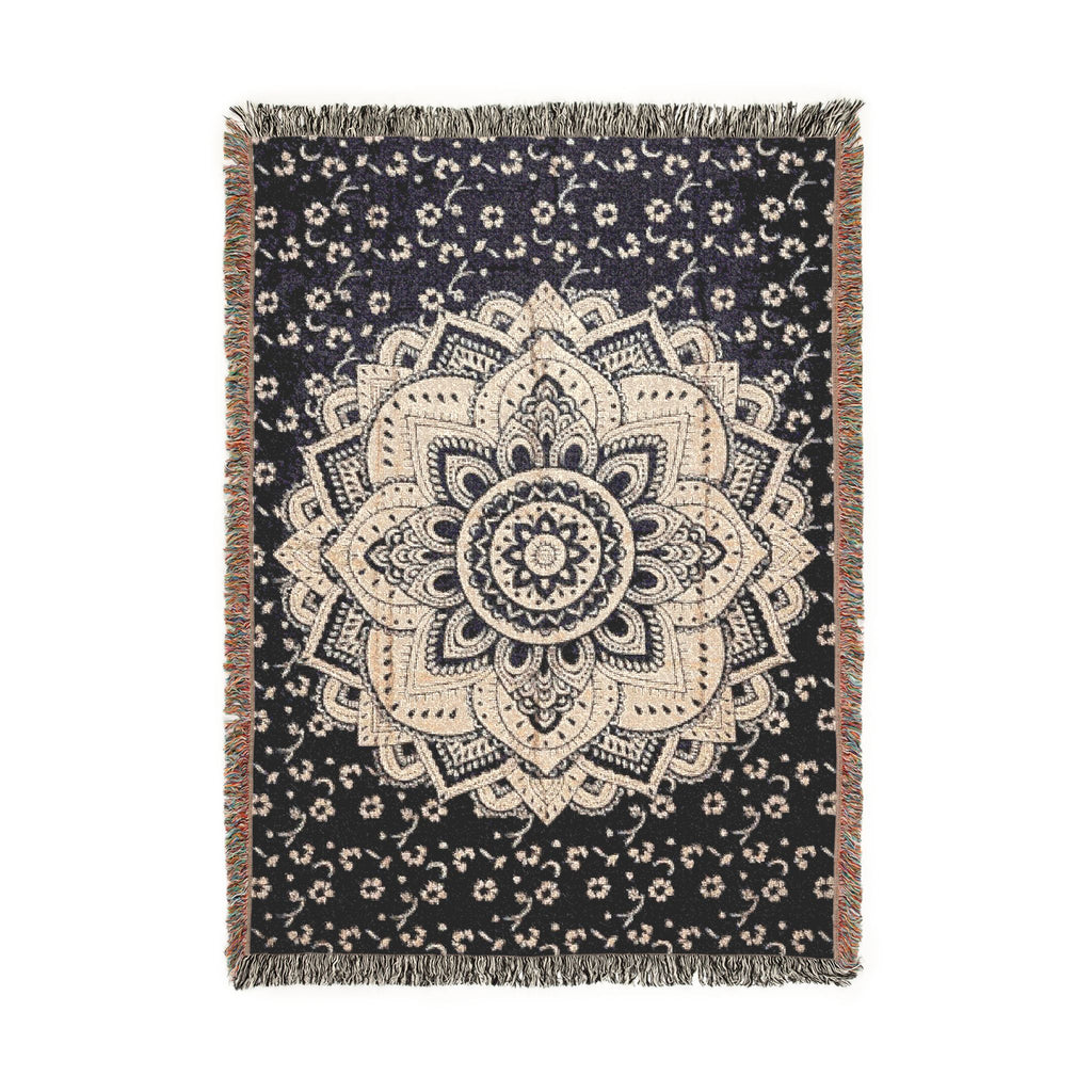 Mandala Woven Blanket — Boho Decorative Throw for Living Room & Bedroom