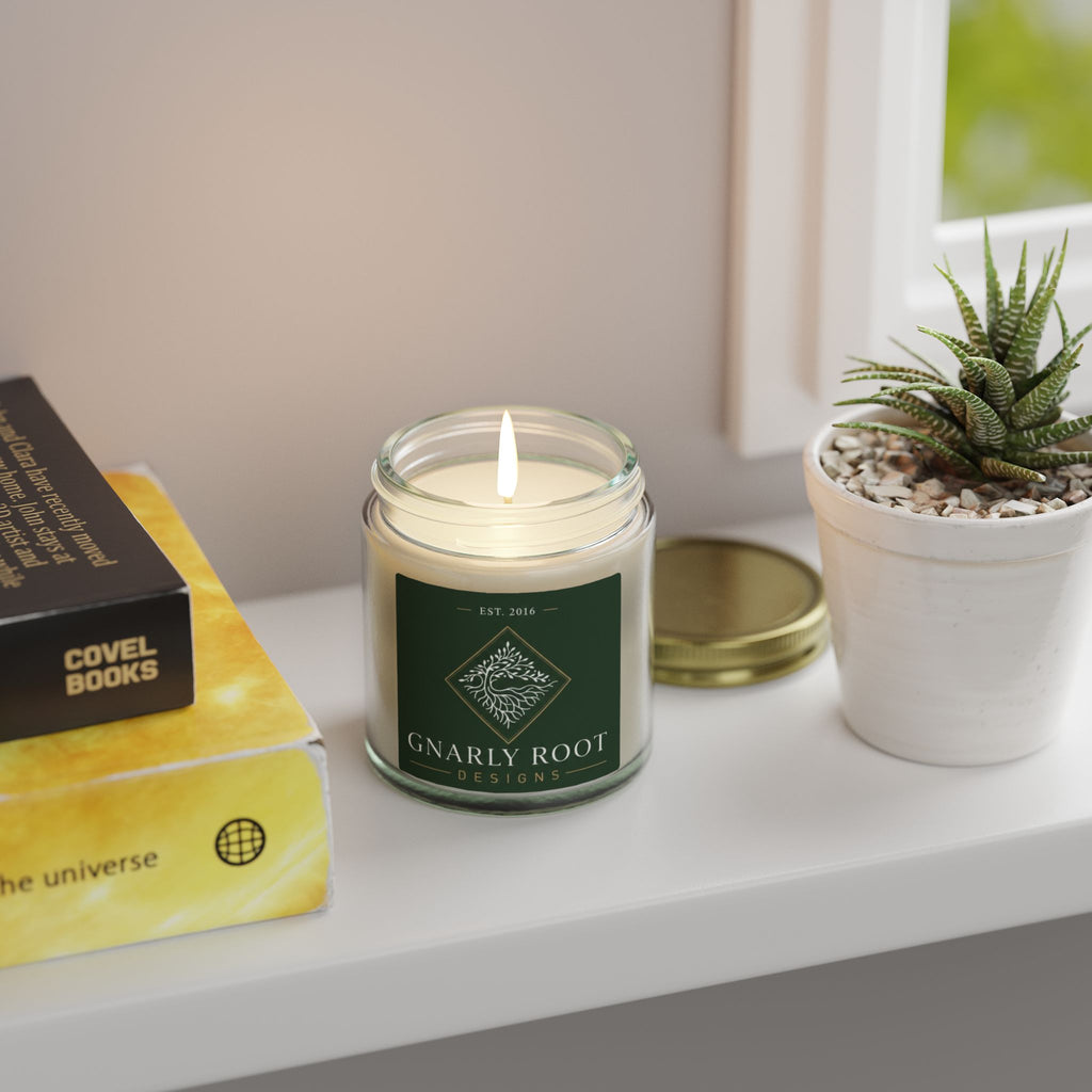 Coconut Apricot Scented Candle — 4oz & 9oz Natural Wax Jar (Gnarly Root Designs)