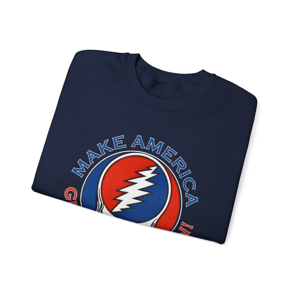 Make America Grateful Again Skull Crewneck Sweatshirt | Grateful Dead Steal Your Face Logo