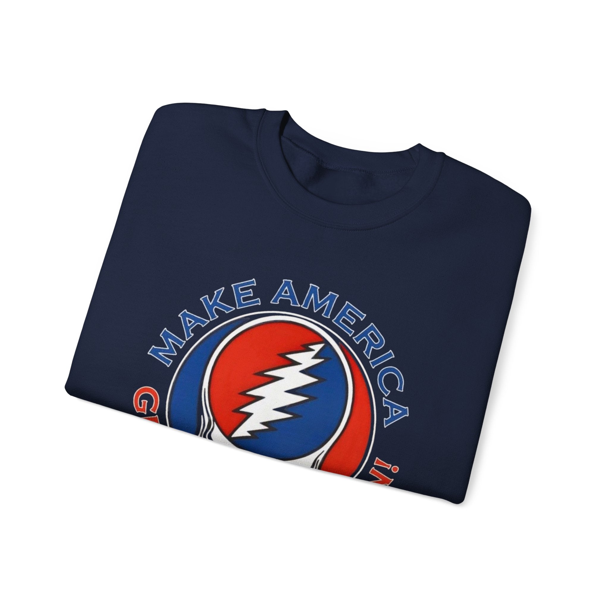 Make America Grateful Again Skull Crewneck Sweatshirt | Grateful Dead Steal Your Face Logo