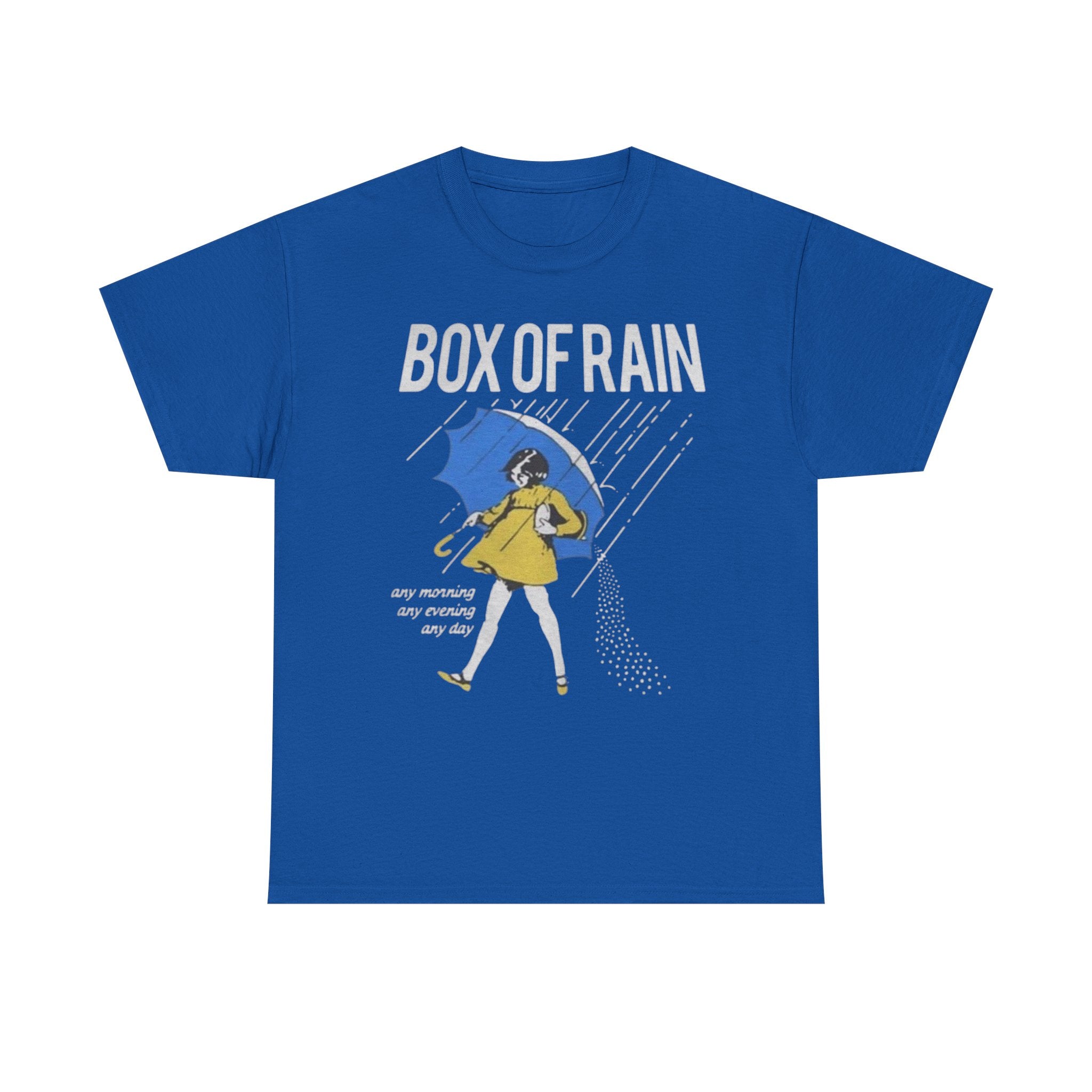 Box of Rain Grateful Dead Tee | Girl with Umbrella, Rainy Day Retro Design