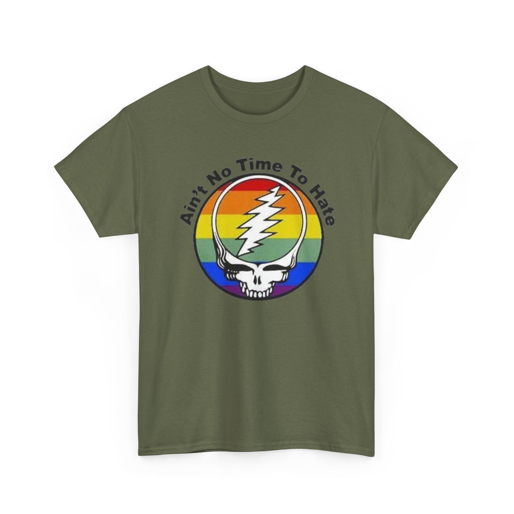 Ain't No Time To Hate Grateful Dead Skull Tee | Rainbow Pride peace love