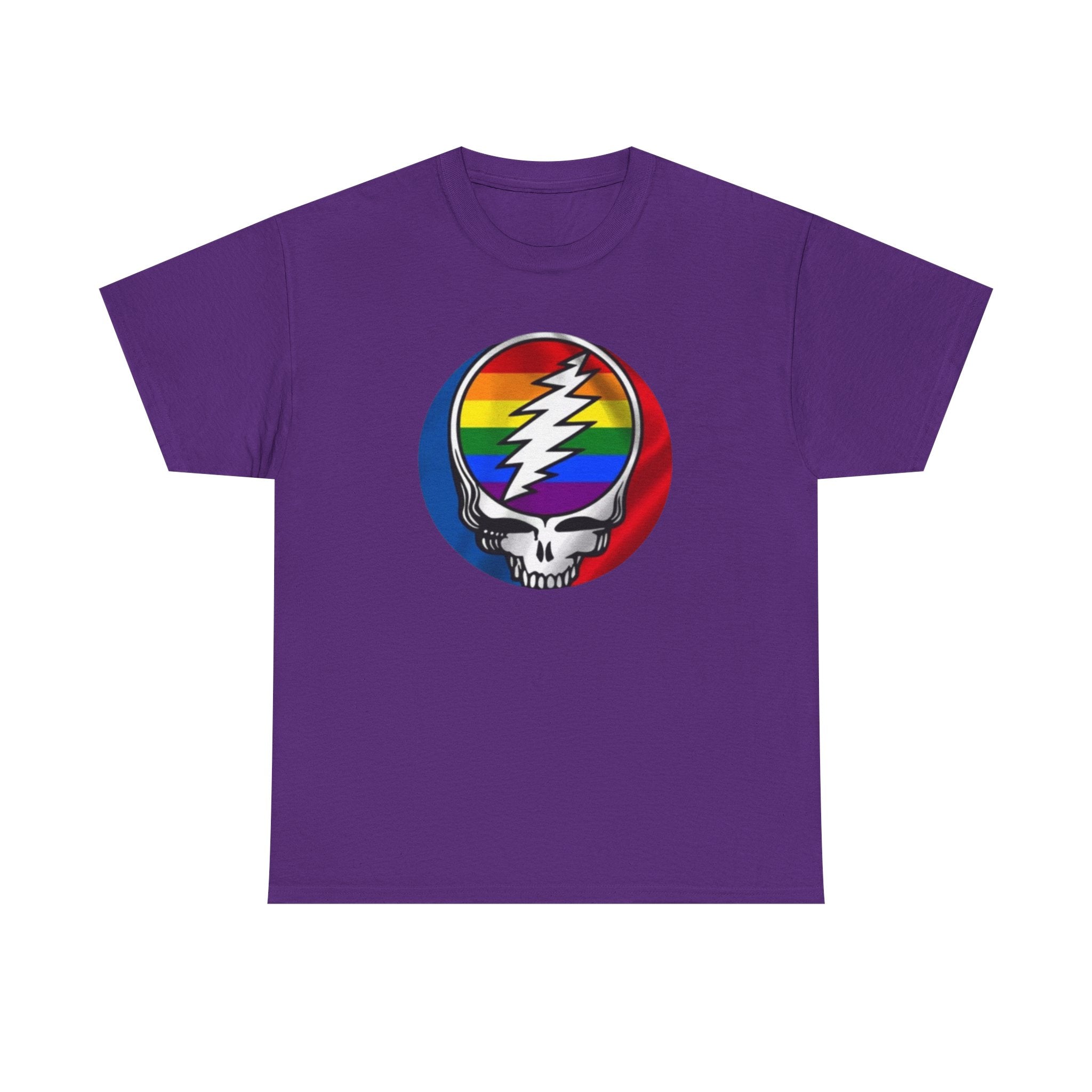 Rainbow Steal Your Face Skull T-Shirt | Grateful Dead Skull Tee