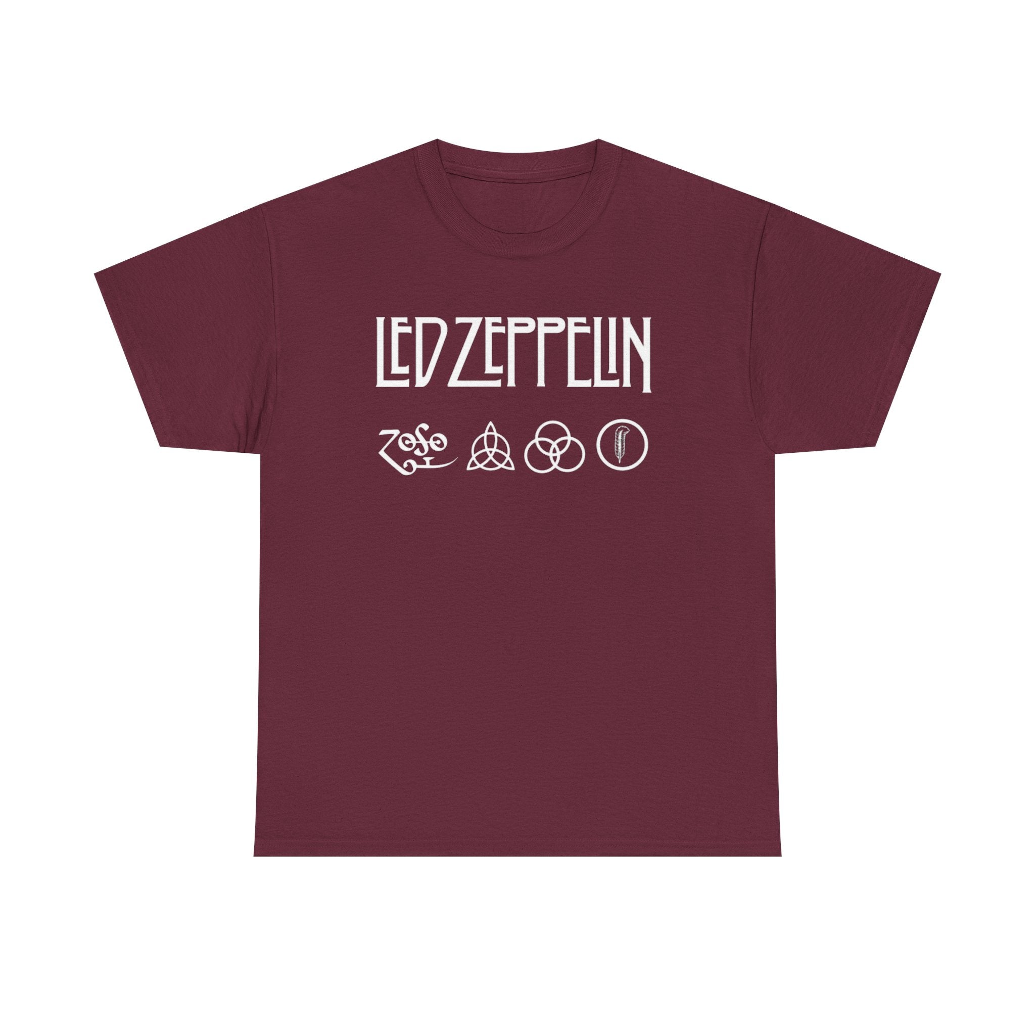 Led Zeppelin Symbols Graphic Tee - Classic Rock Band Logo T-Shirt