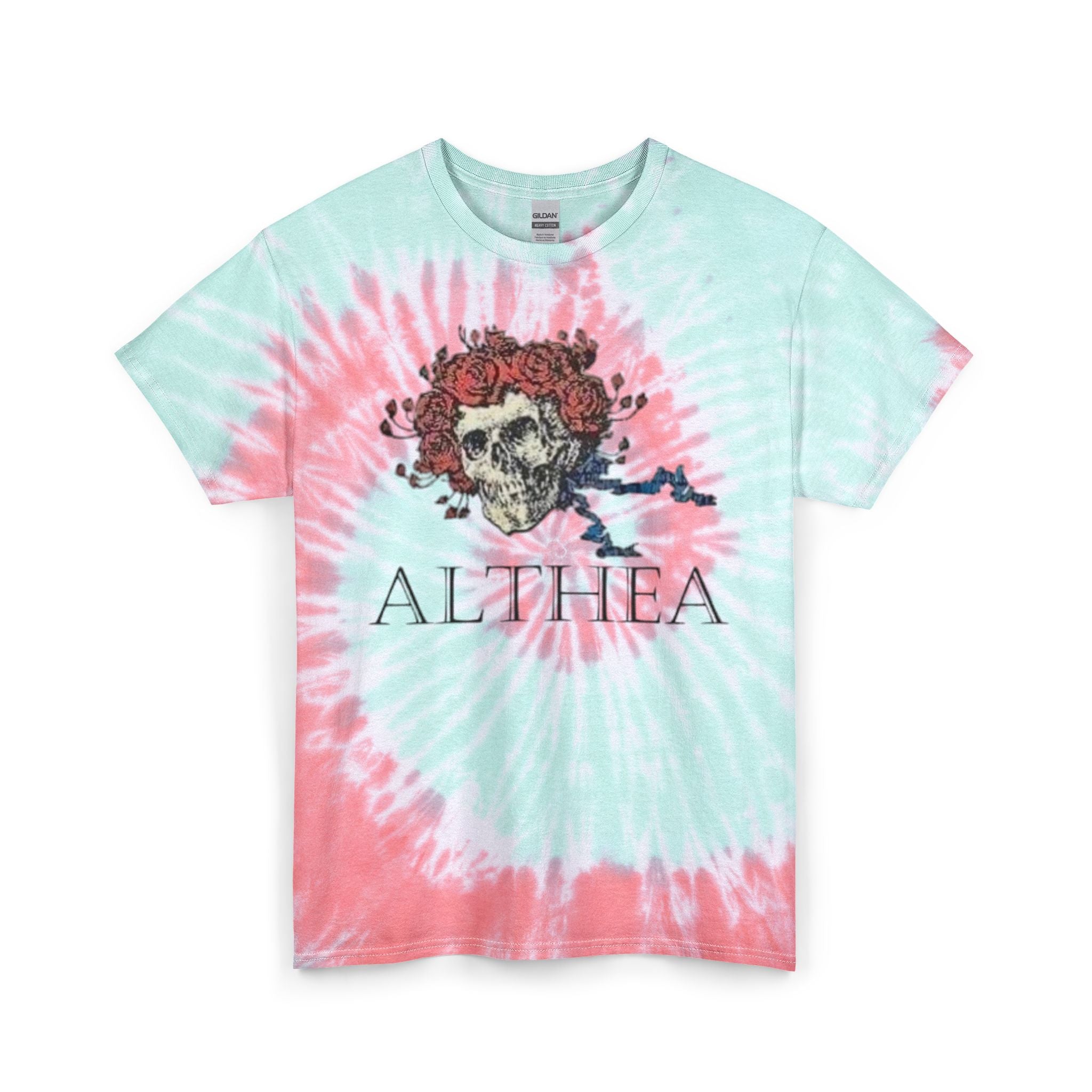 Althea Skull with Rose Crown Tee | Tie Dye Cotton Grateful Dead Shirt