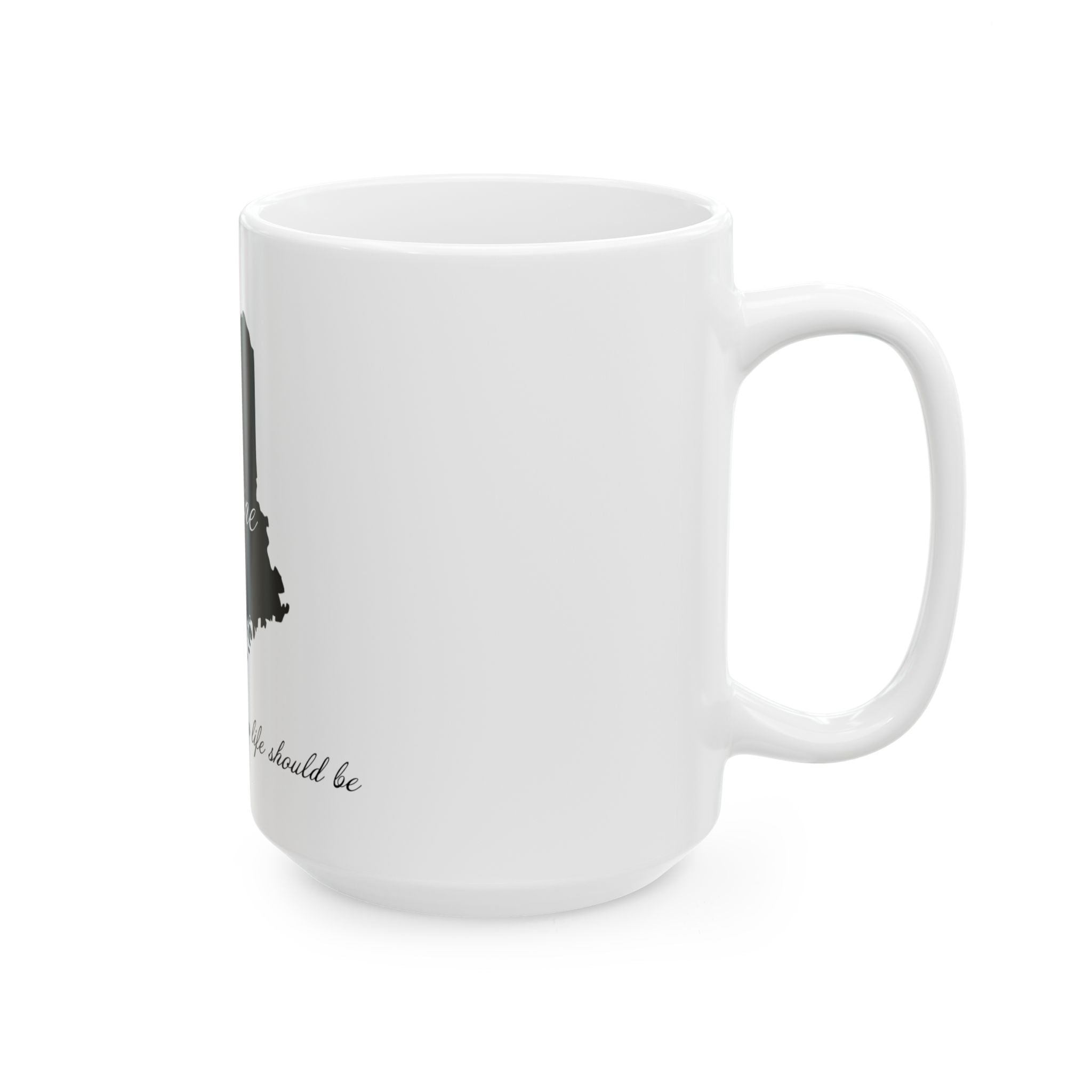 Maine silhouette state map Mug | Maine script typography ceramic mug