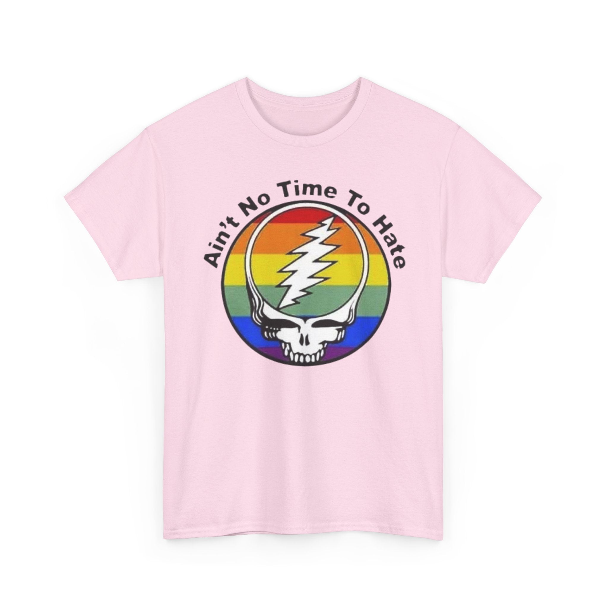 Ain't No Time To Hate Grateful Dead Skull Tee | Rainbow Pride peace love
