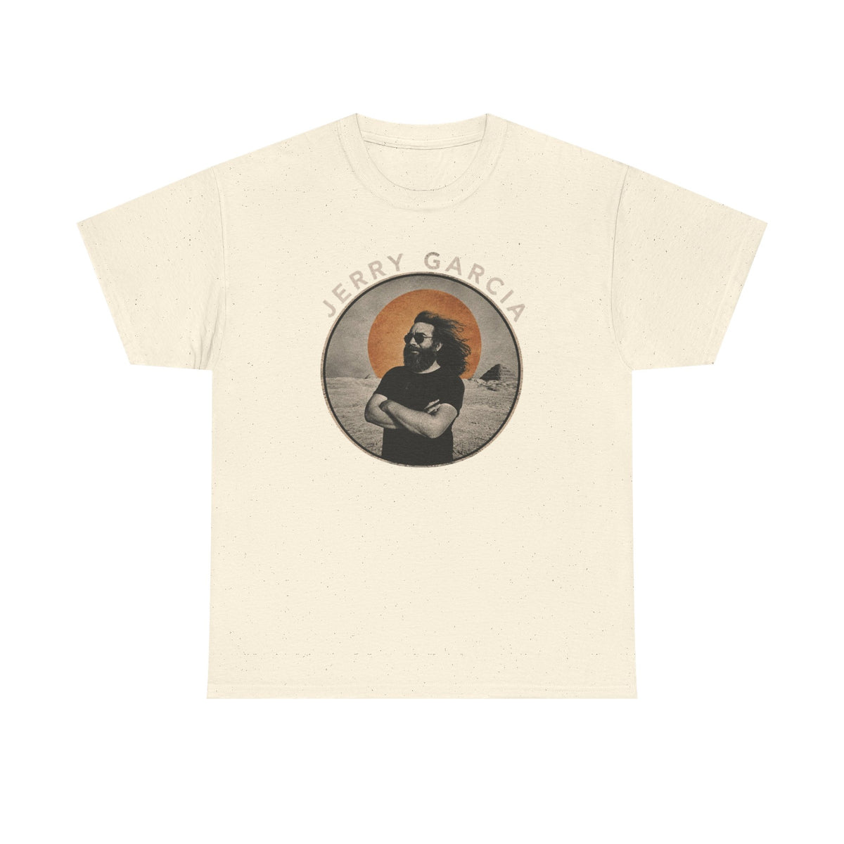 Jerry Garcia Portrait Tee | Retro Sun Circle Band Shirt