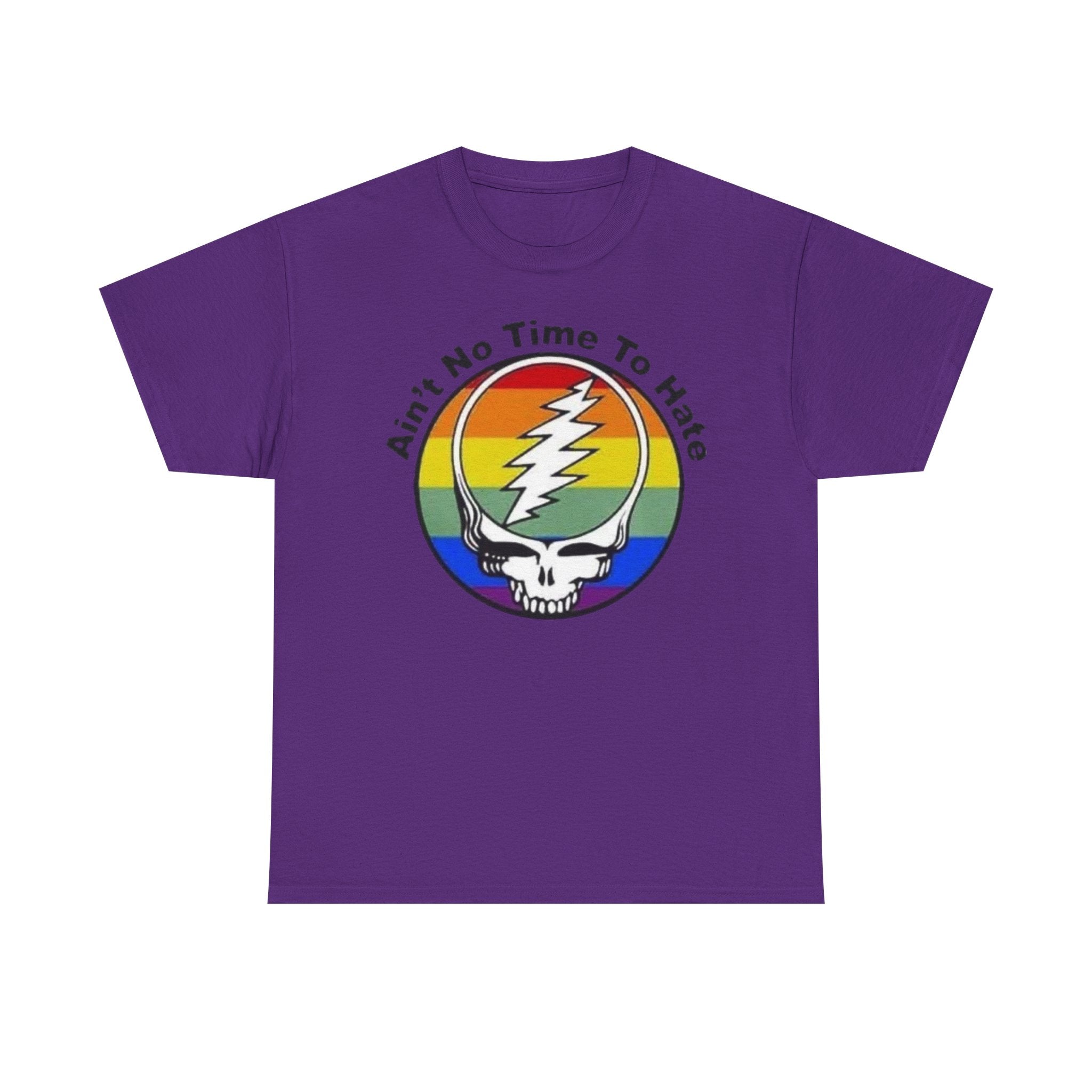 Ain't No Time To Hate Grateful Dead Skull Tee | Rainbow Pride peace love