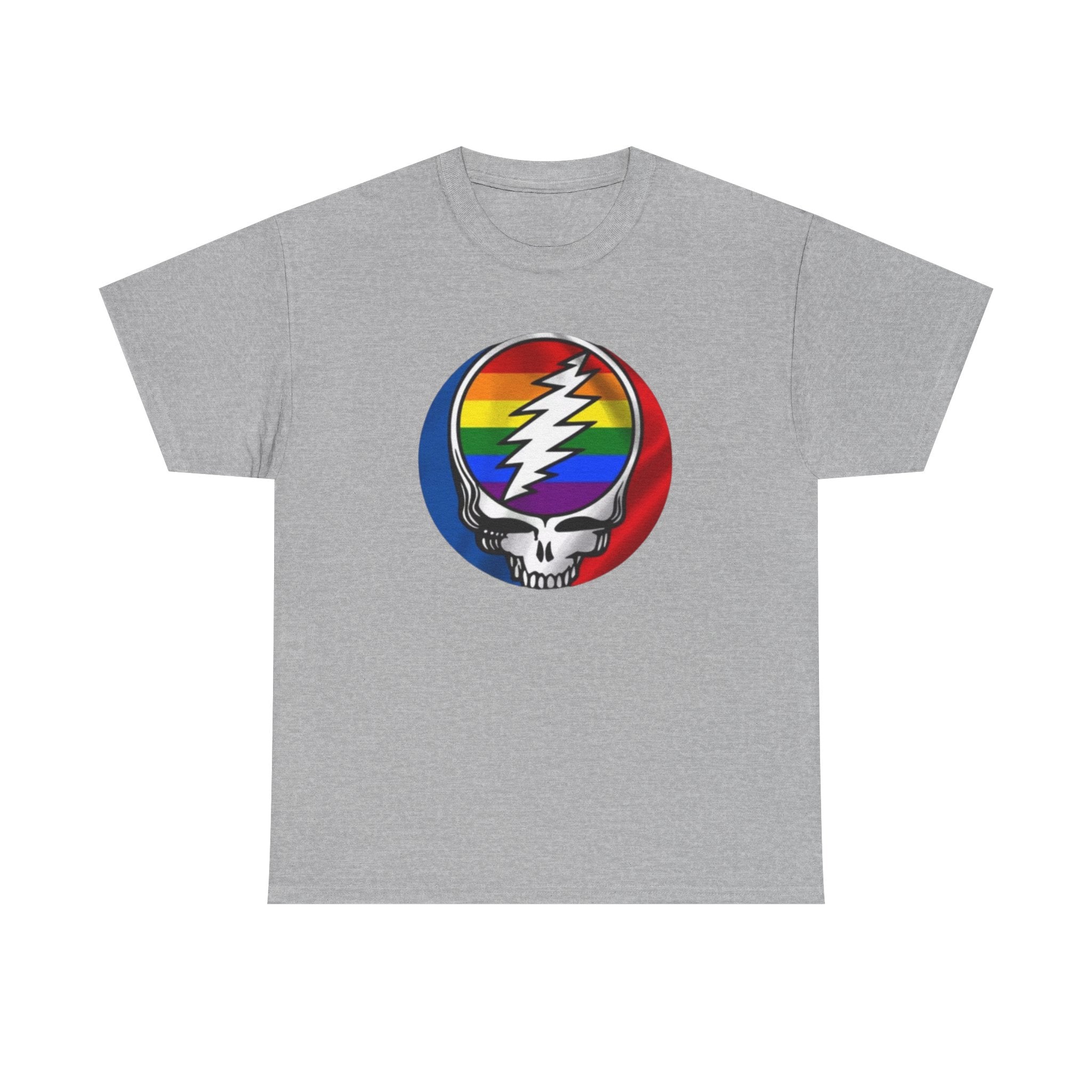 Rainbow Steal Your Face Skull T-Shirt | Grateful Dead Skull Tee