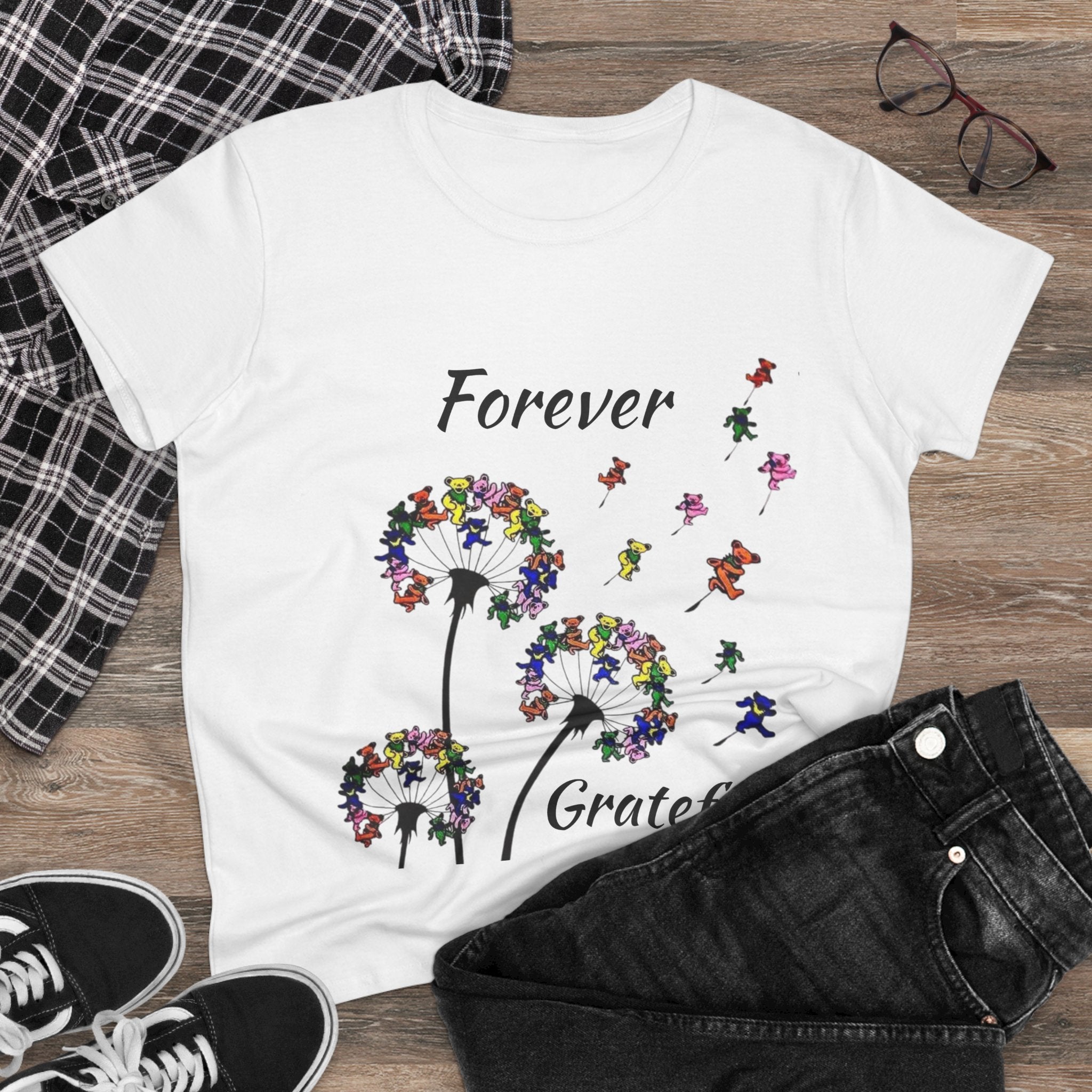 Forever Grateful Dandelion Tee | Grateful Dead Dancing Bears T-Shirt