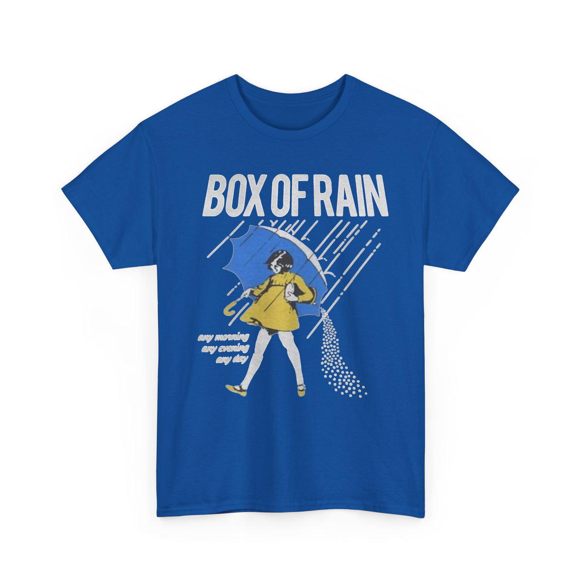 Box of Rain Grateful Dead Tee | Girl with Umbrella, Rainy Day Retro Design