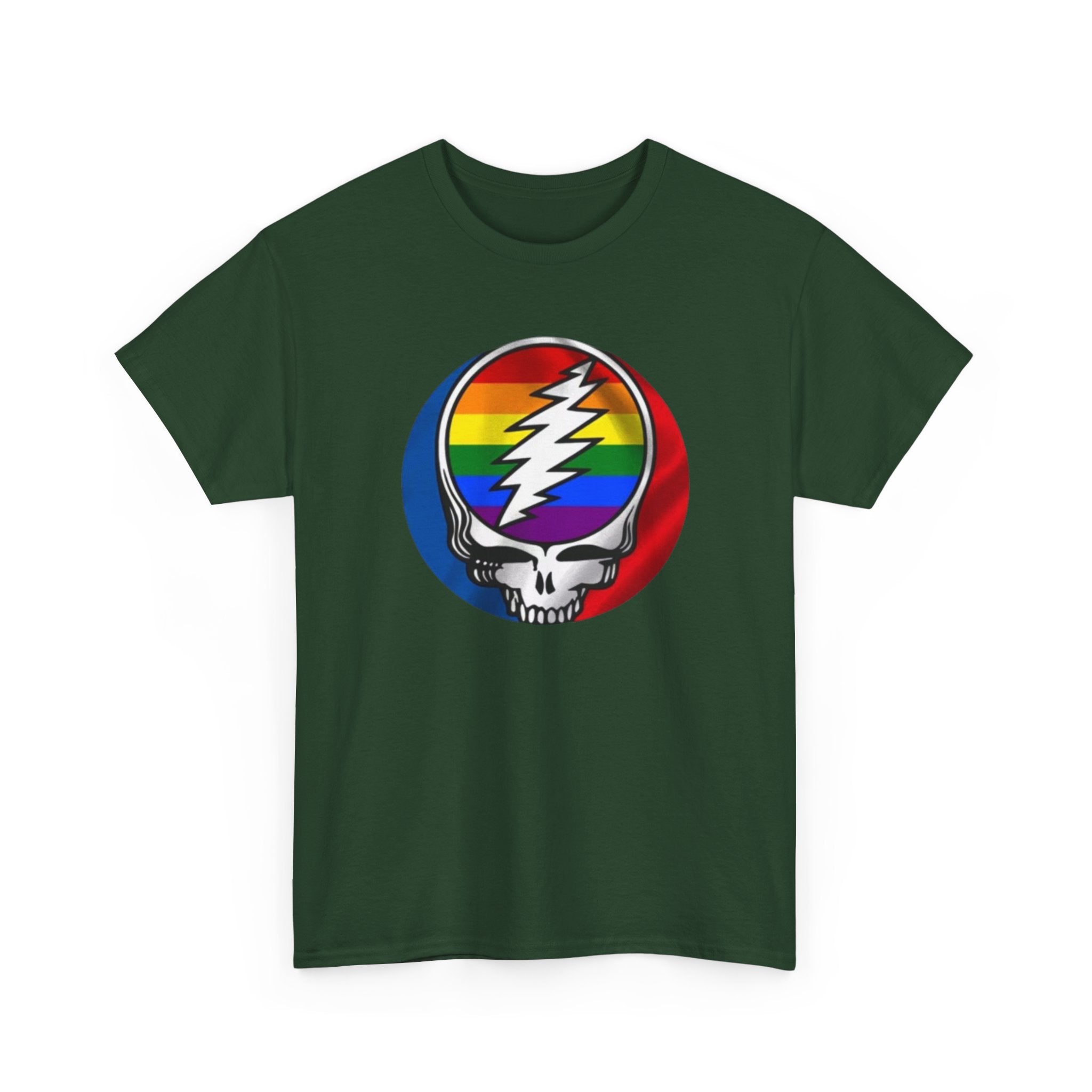 Rainbow Steal Your Face Skull T-Shirt | Grateful Dead Skull Tee