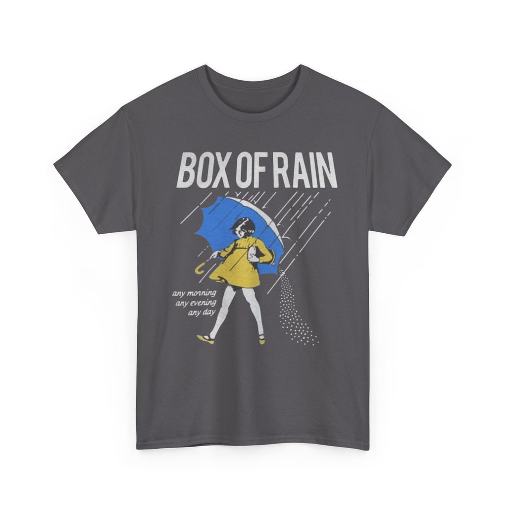 Box of Rain Grateful Dead Tee | Girl with Umbrella, Rainy Day Retro Design