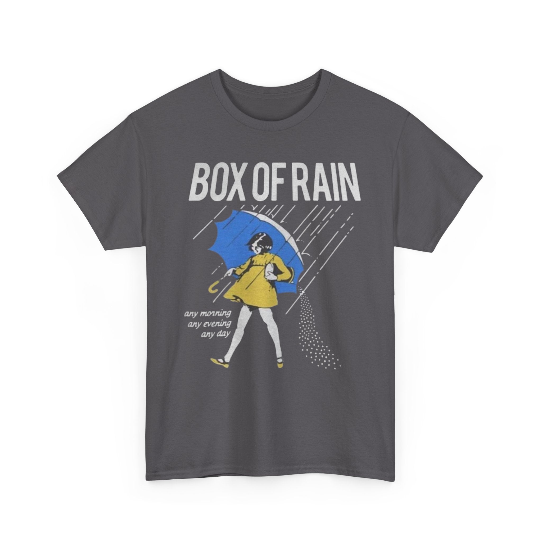 Box of Rain Grateful Dead Tee | Girl with Umbrella, Rainy Day Retro Design