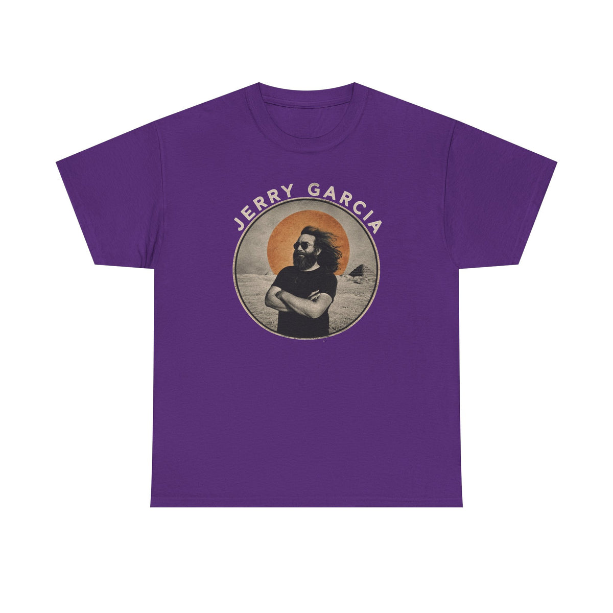 Jerry Garcia Portrait Tee | Retro Sun Circle Band Shirt