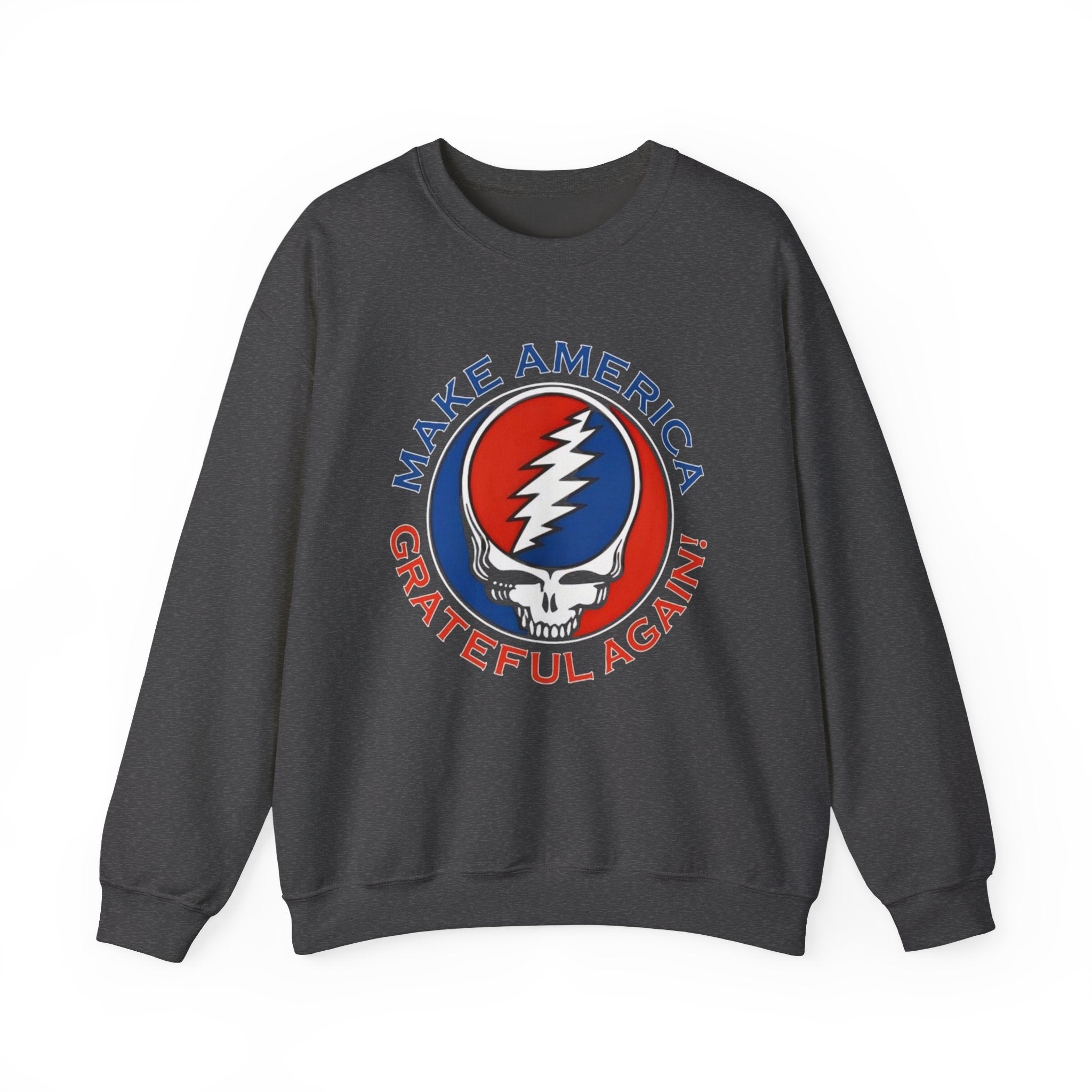 Make America Grateful Again Skull Crewneck Sweatshirt | Grateful Dead Steal Your Face Logo