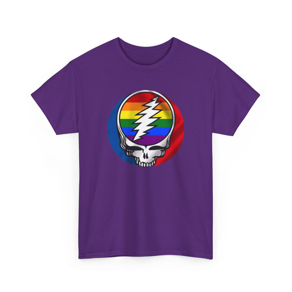 Rainbow Steal Your Face Skull T-Shirt | Grateful Dead Skull Tee